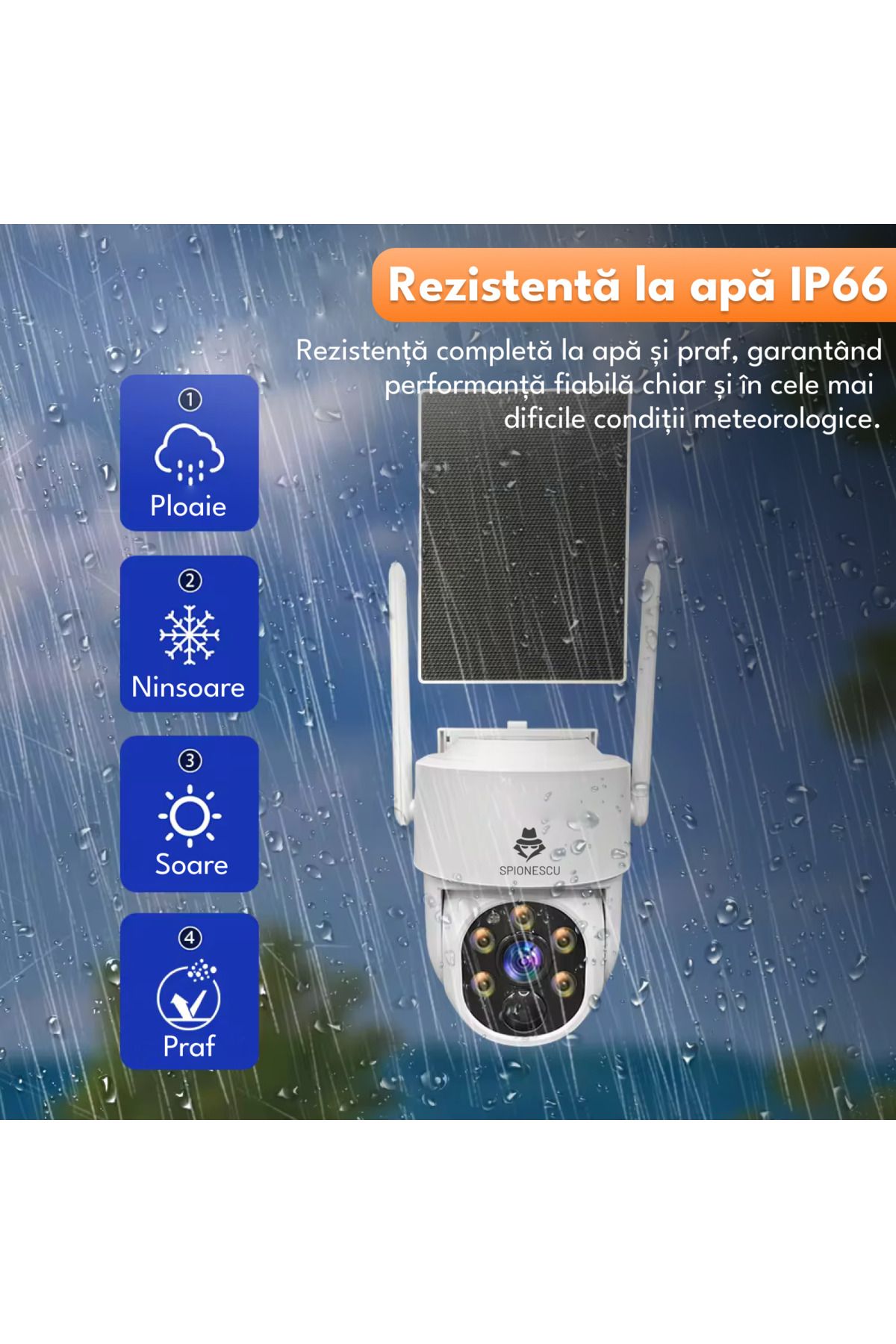 Spionescu-Complete video surveillance kit with 4 cameras and solar charging, ASIH20, WIFI, 4MP, 1 TB HDD 5