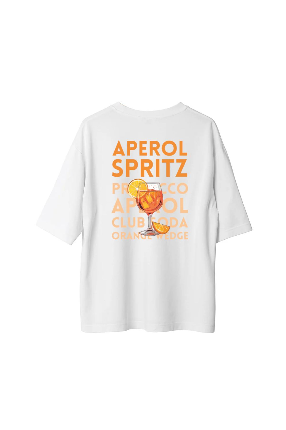 Koklonmoda Unisex Aperol Spritz Baskılı Oversize T-Shirt