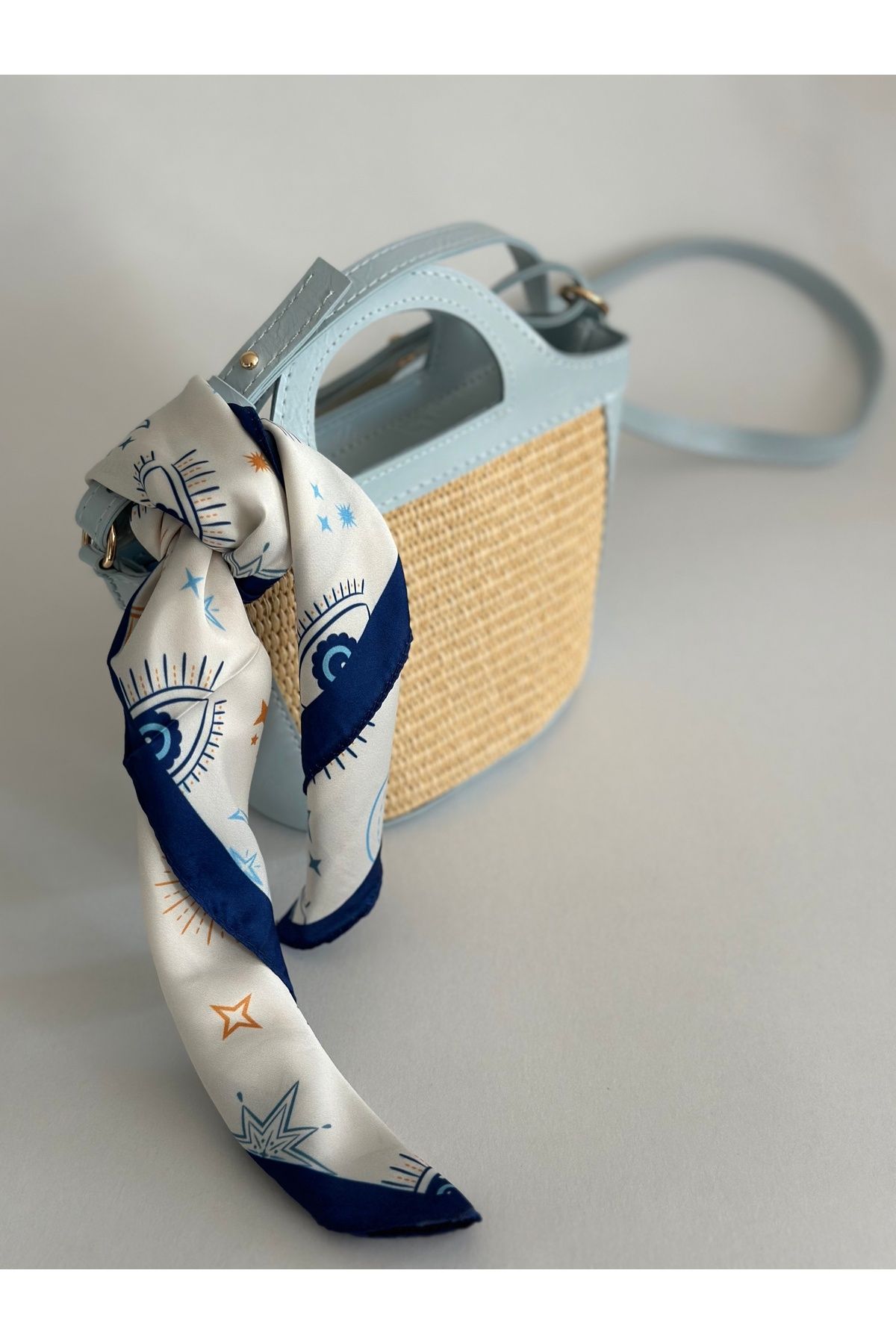 qemareh bag Göz ve Yıldız Motifli Fular