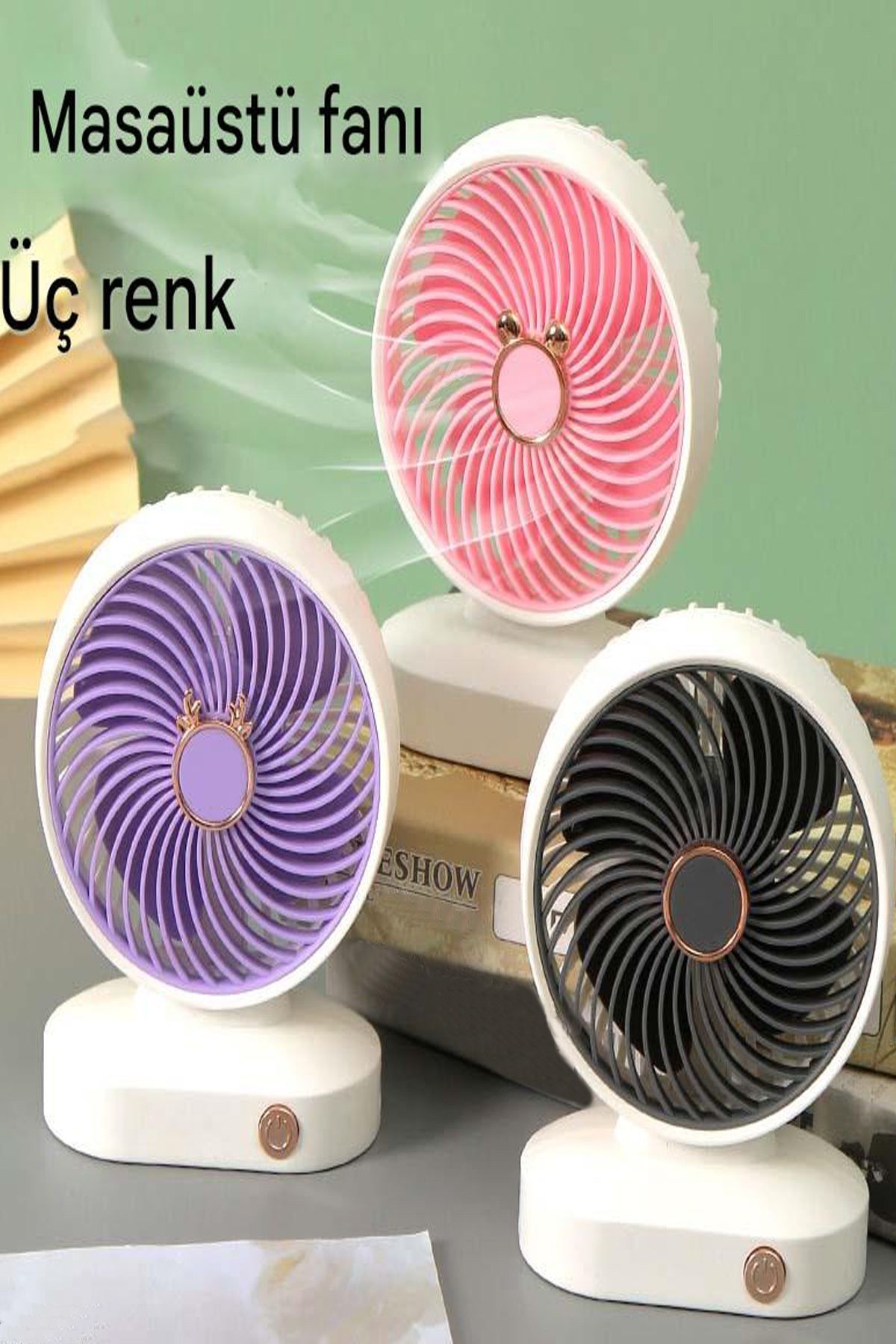 zibo Mini Vantilatör Masaüstü Soğutucu Fan Şarjlı Pervane Taşınabilir Vantilatör