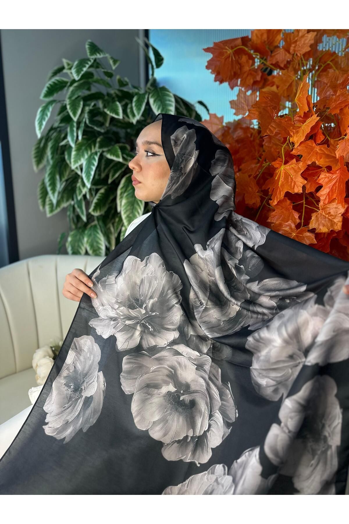 Oxygen Scarfs Rosaline Desen Pamuk İpek Şal-13000