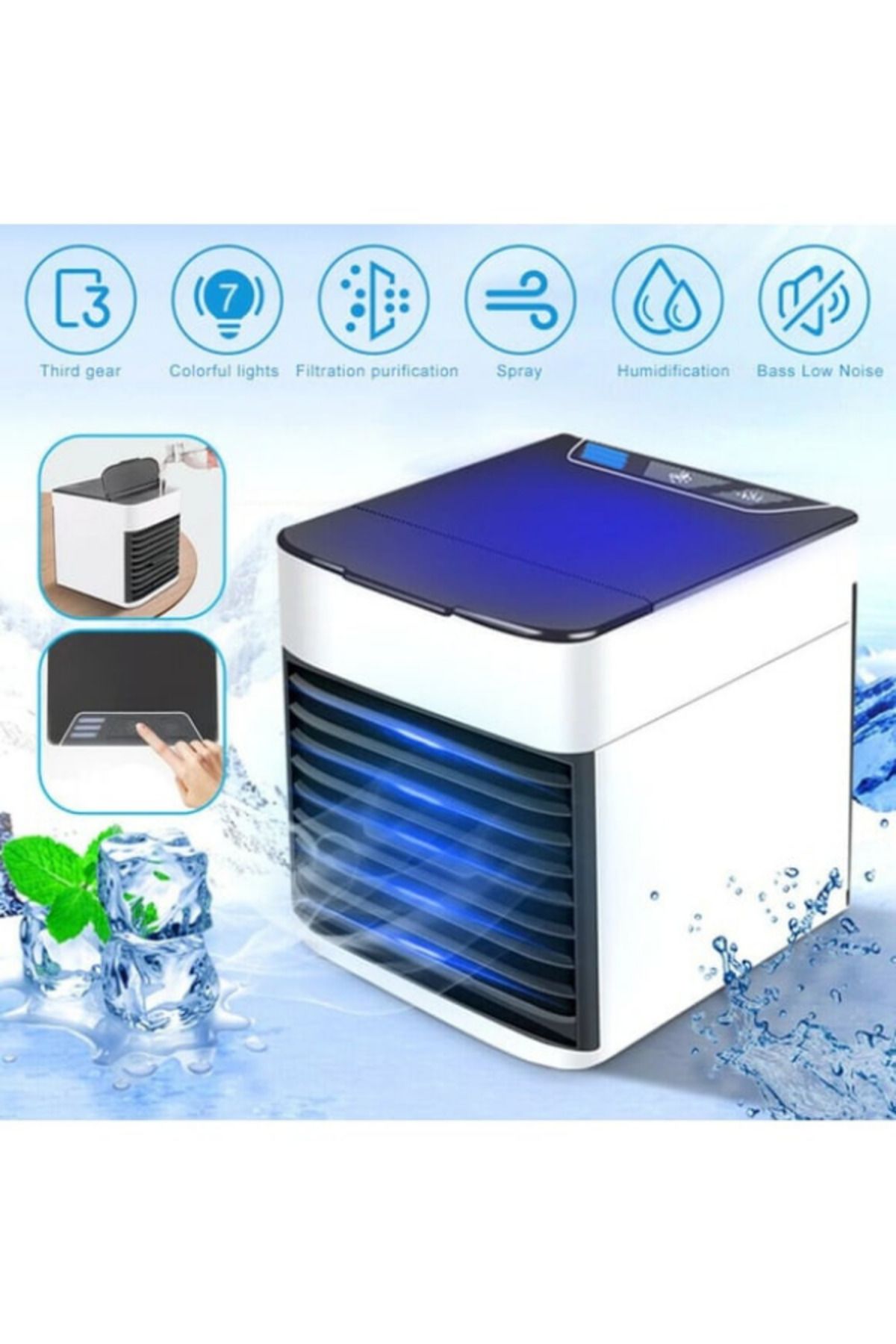 Smith Taşınabilir Hava Soğutucu Usb Mini Klima Fan 3 Kademeli Hava Temizleyici Vantilatör Mini Klima