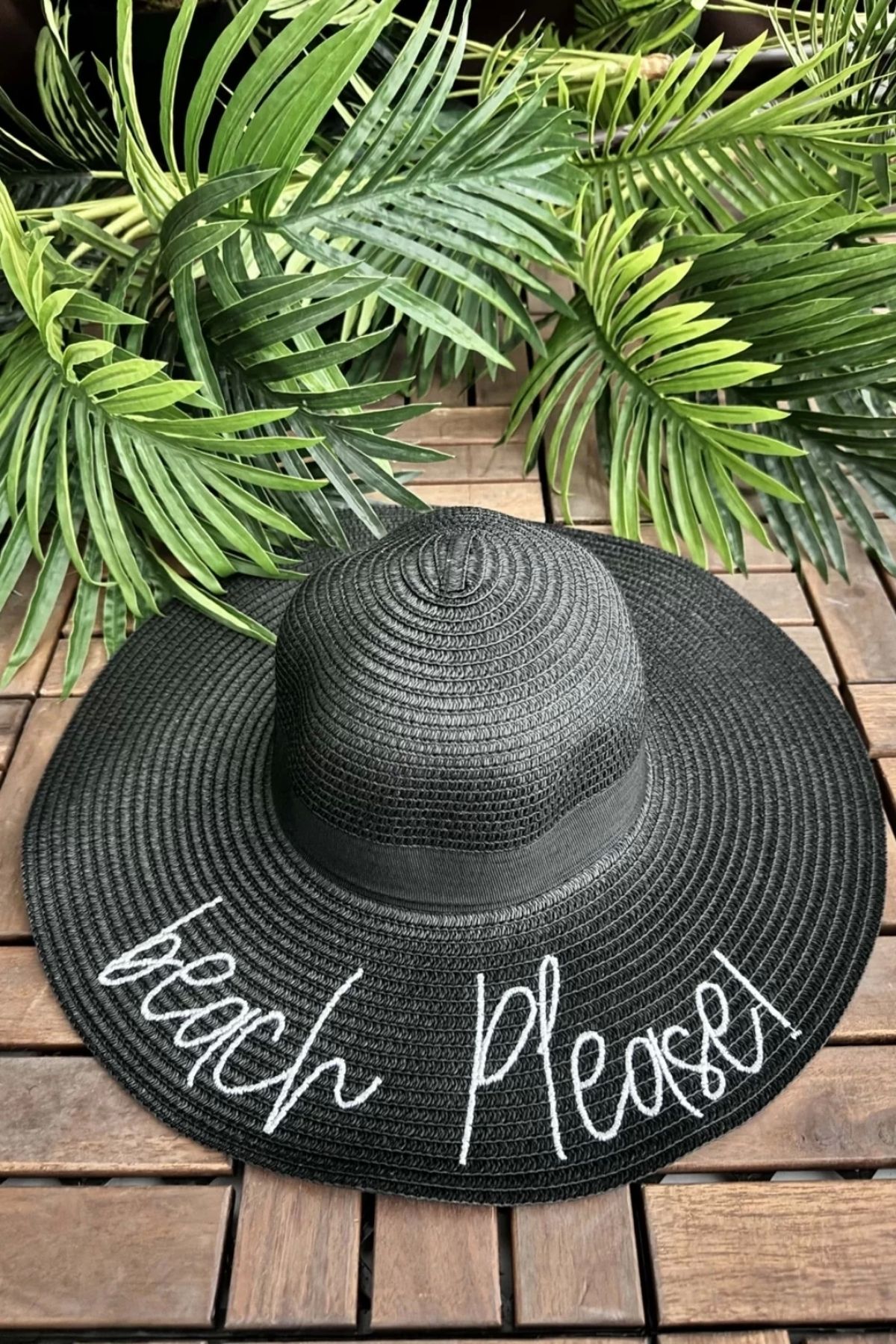 ladrans Beach Please Hasır Şapka Siyah
