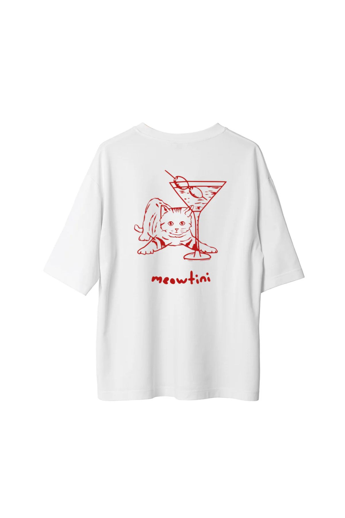 Koklonmoda Unisex Meowtine Baskılı Oversize T-Shirt