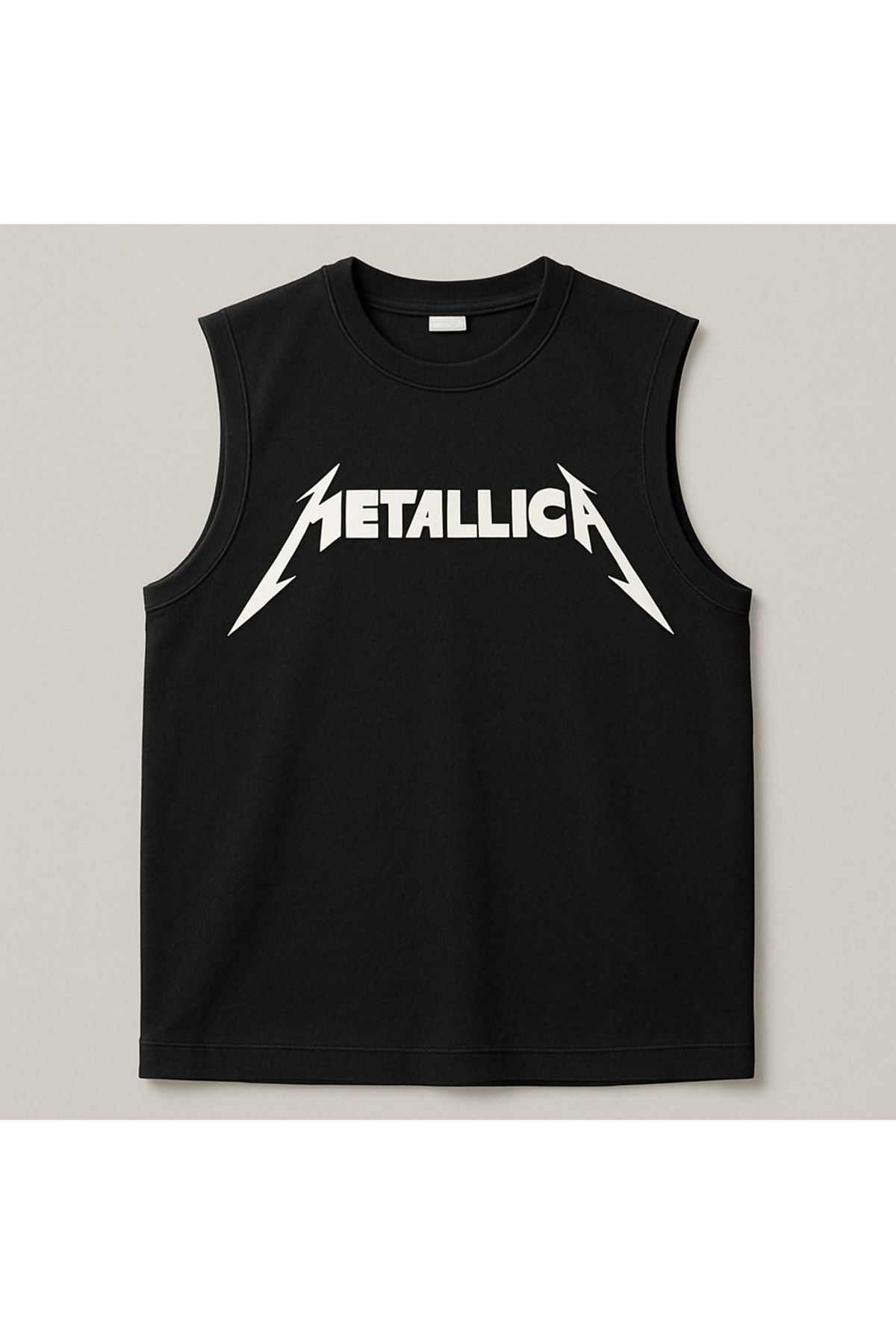 Pisa Art Metallica baskılı kolsuz Penye tişört