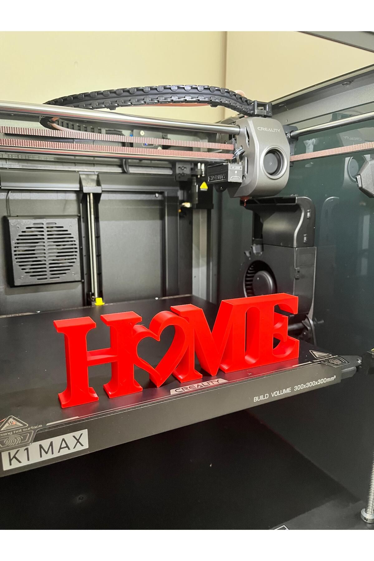 MedSan3D Home Yazılı Dekoratif Biblo Masaüstü Dekor -Kırmızı