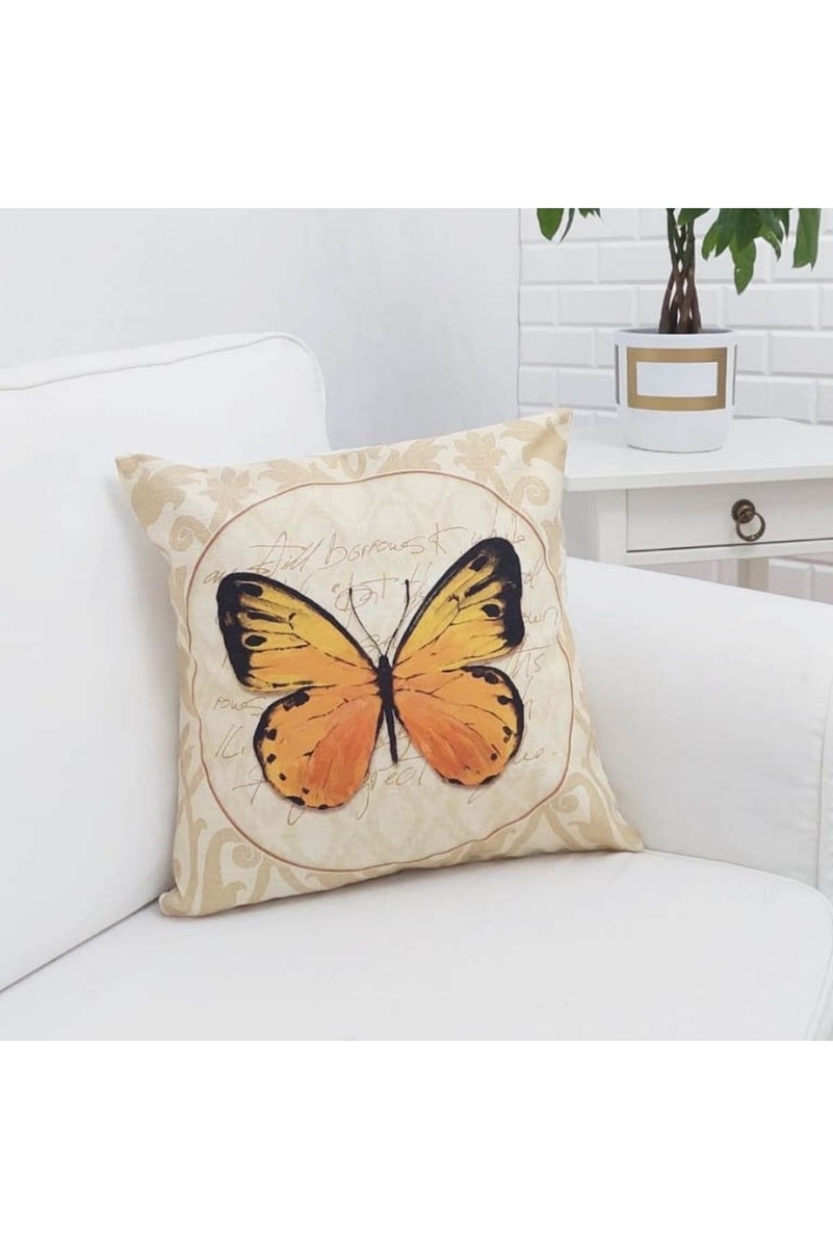 Dore Cute Butterfly 3 Premium Kırlent Kılıfı - Yazlık Ev Dekorasyonu DRKR218