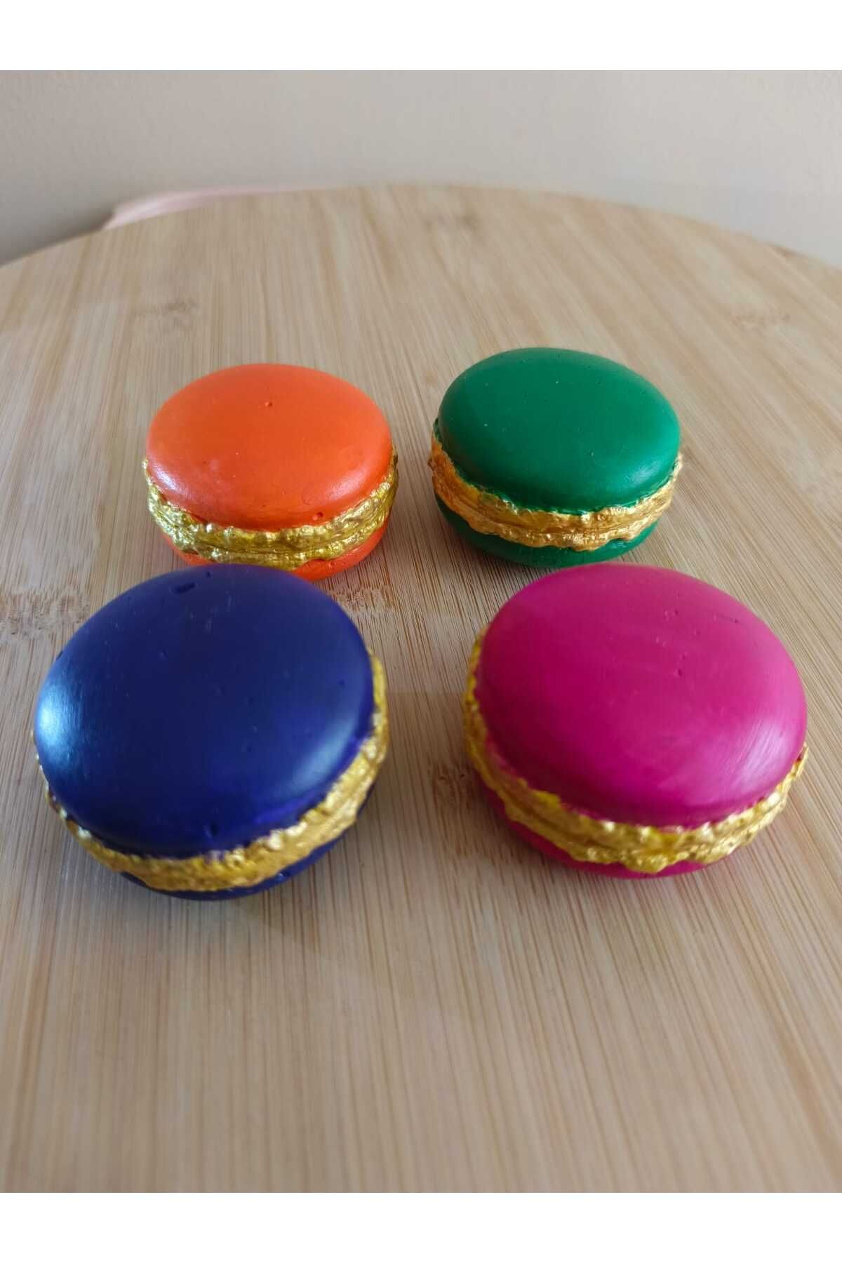 KABUK ATÖLYE 🧁DEKORATİF RENKLİ RÜYA 4'LÜ MAKARON SET,HEDİYELİK SÜS