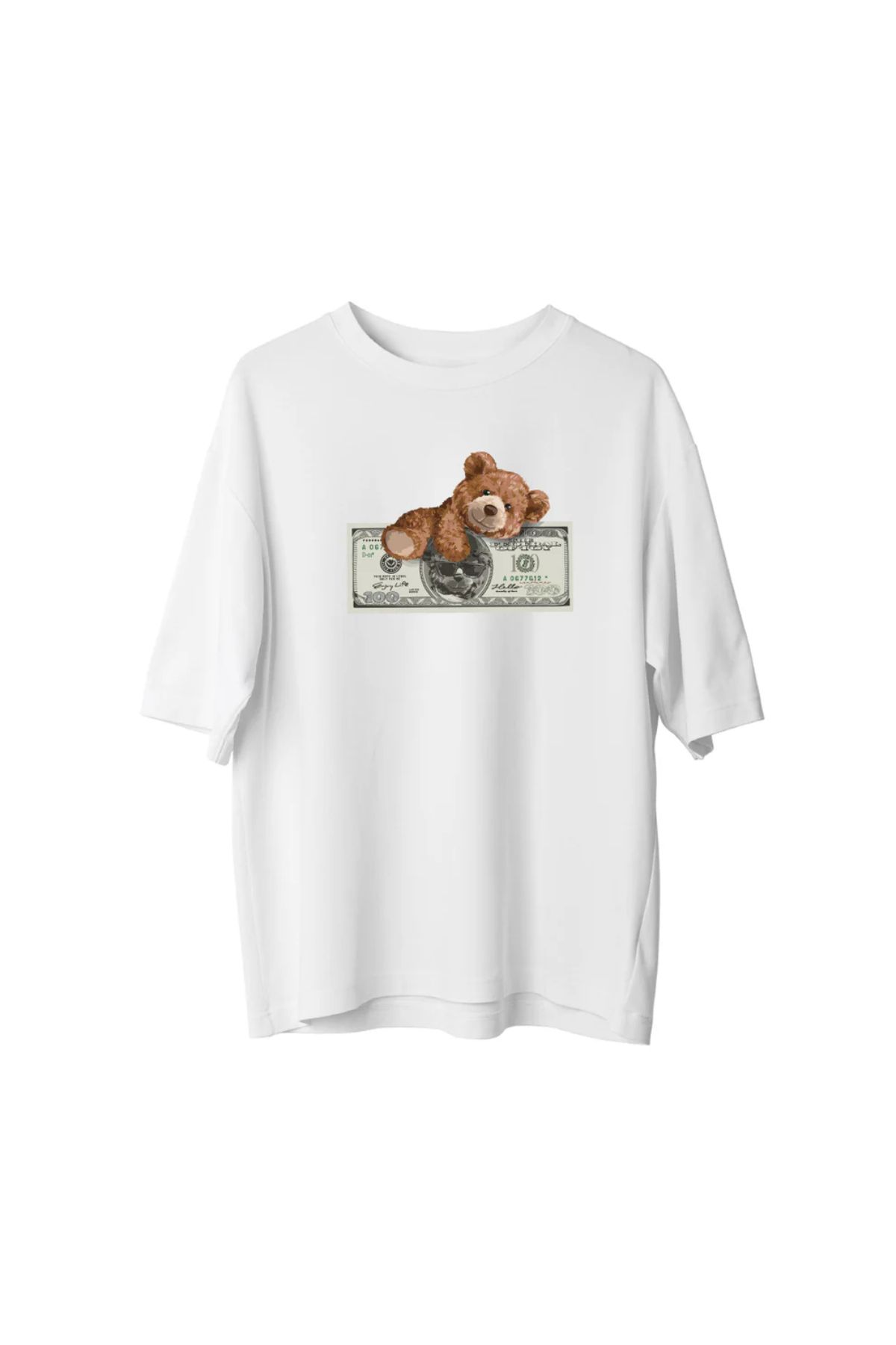Koklonmoda Unisex Dolar Ayıcık Baskılı Oversize T-Shirt