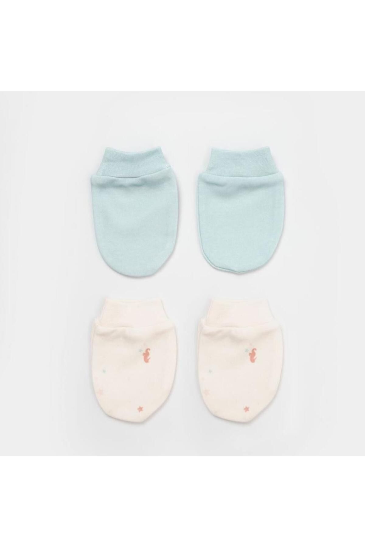 NW NessiWorld Nessiworld Save The Seahorse 2'Li Bebek Eldiven 72232 Bej-Mint