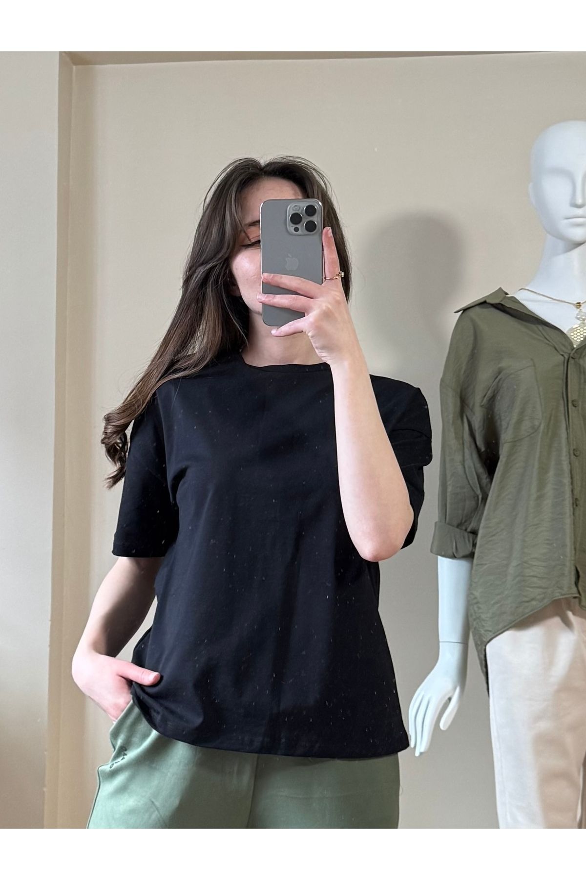 Eda Başak Atelier Siyah Basic %100 Pamuk T-Shirt