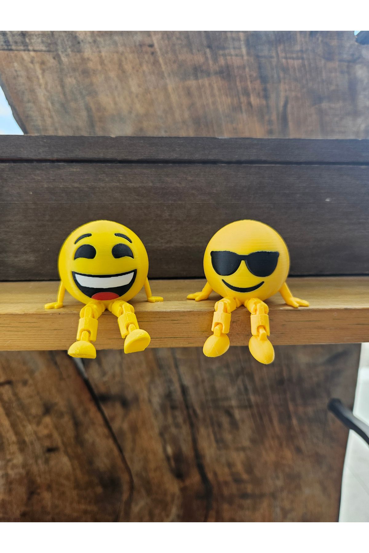 Rex Aksesuar Sevimli Emojiler 2’li Biblo Seti - Gülen Yüz - Cool Dekoratif Obje