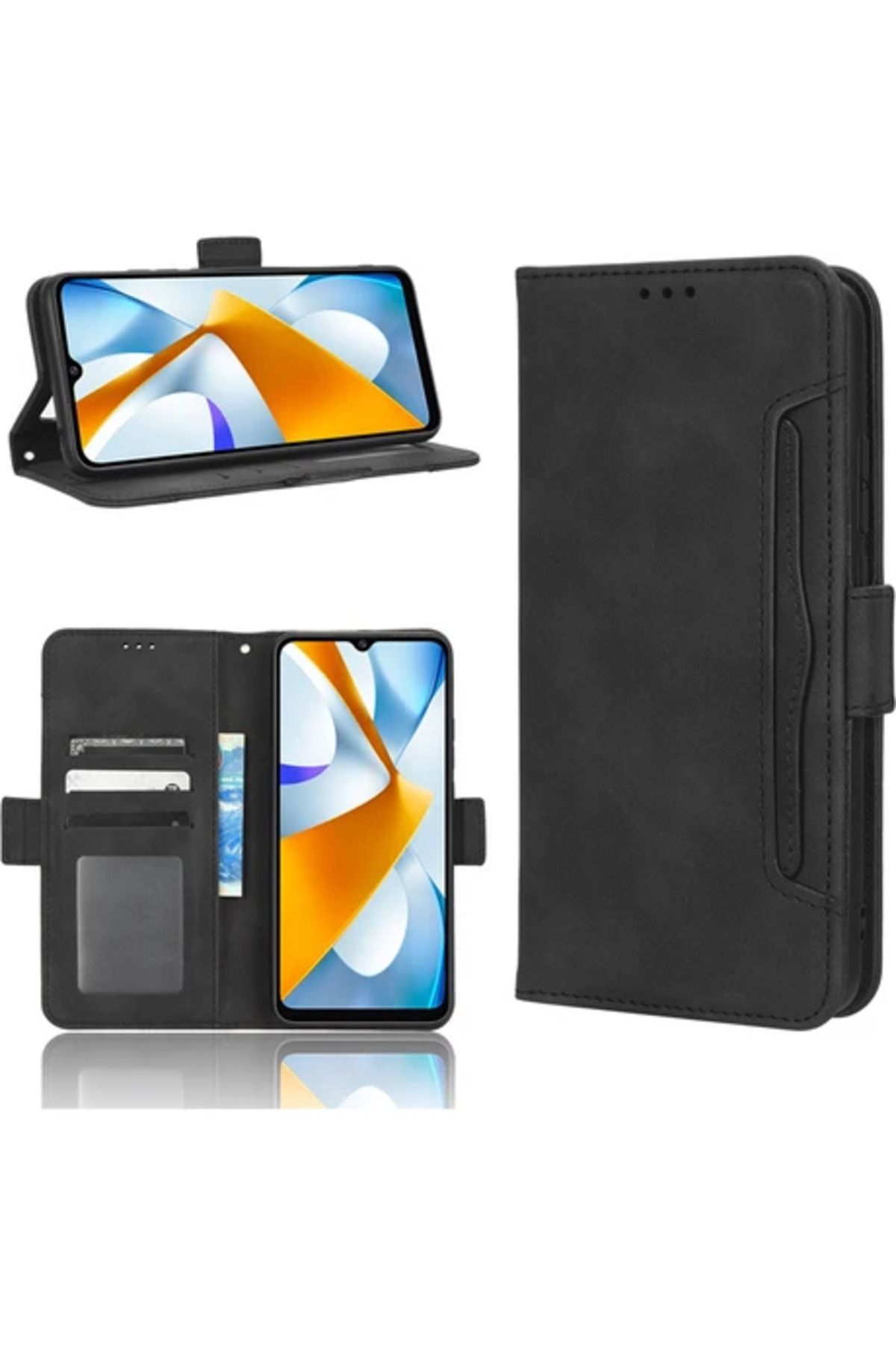 Obay Galaxy Z Fold 4 Cüzdan Deri Flip Kılıf