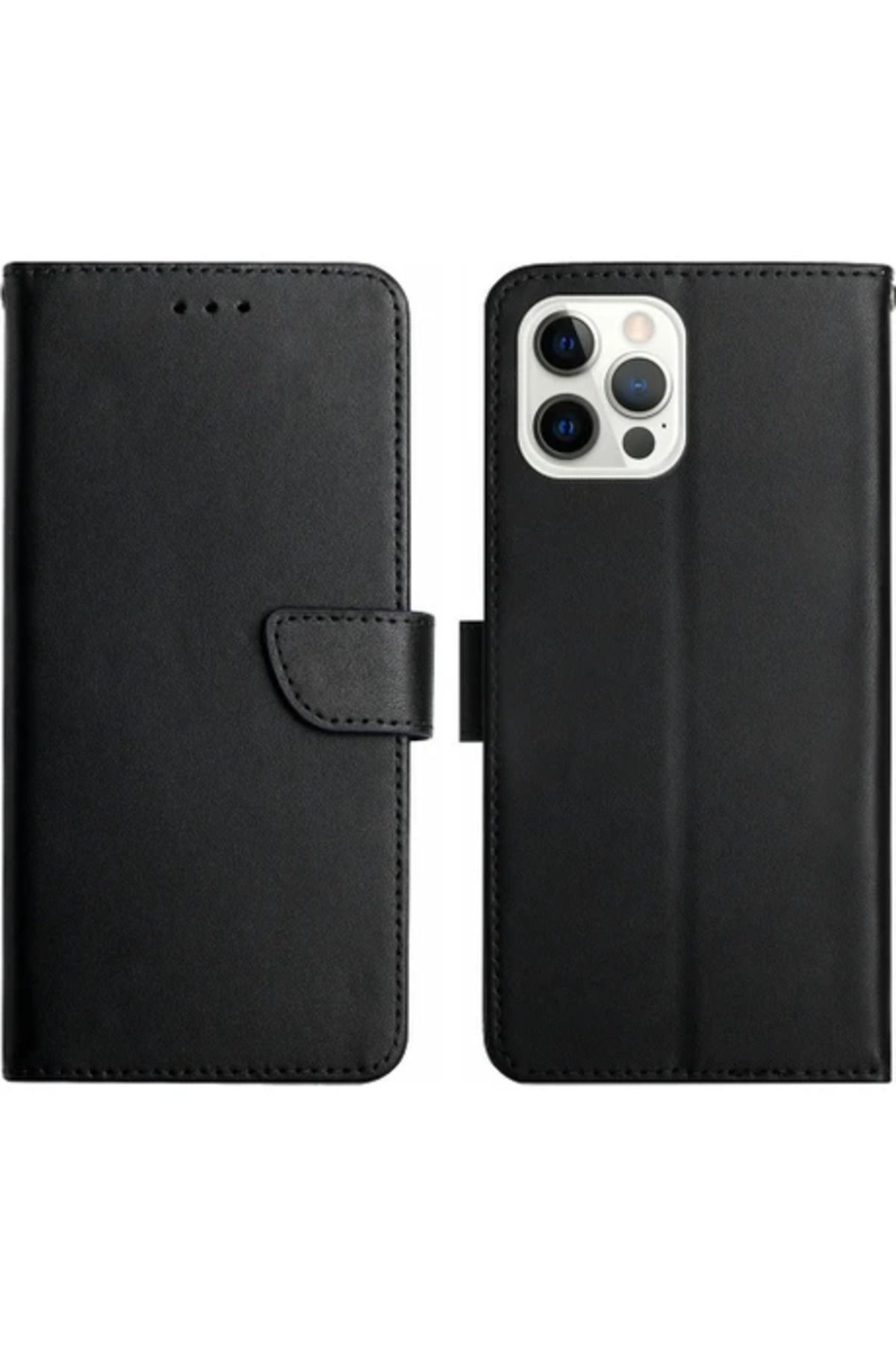 Obay Xstep Case 15 Pro Max Inek Deri Nappa Doku Anti-Drop Telefon Kapağı Cüzdan Stand Kılıfı