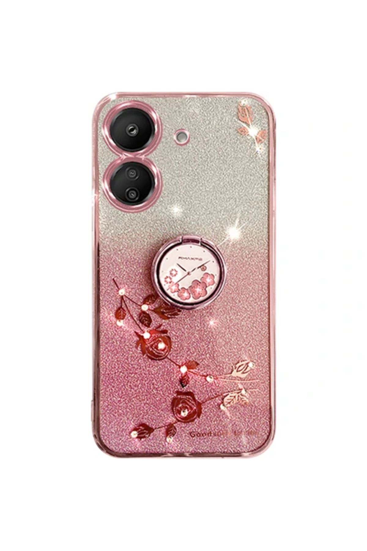 Obay 4U Sky Için 13C 4g/ C65 4g Kapak Çiçek Deseni Kickstand Tpu Cep Telefon Kılıfları Kılıfları Gold