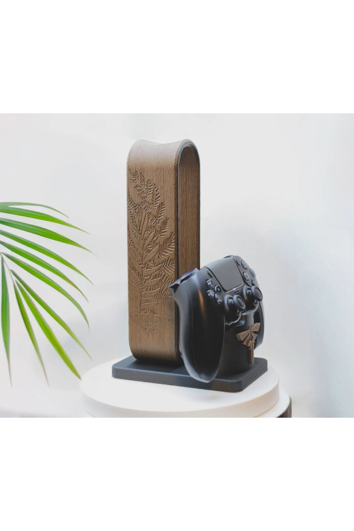 PUREYSMA The Last of Us Kulaklık Standı ve Oyun Kolu Tutucu | PS5 Xbox Uyumlu Ahşap Görünümlü Dekor