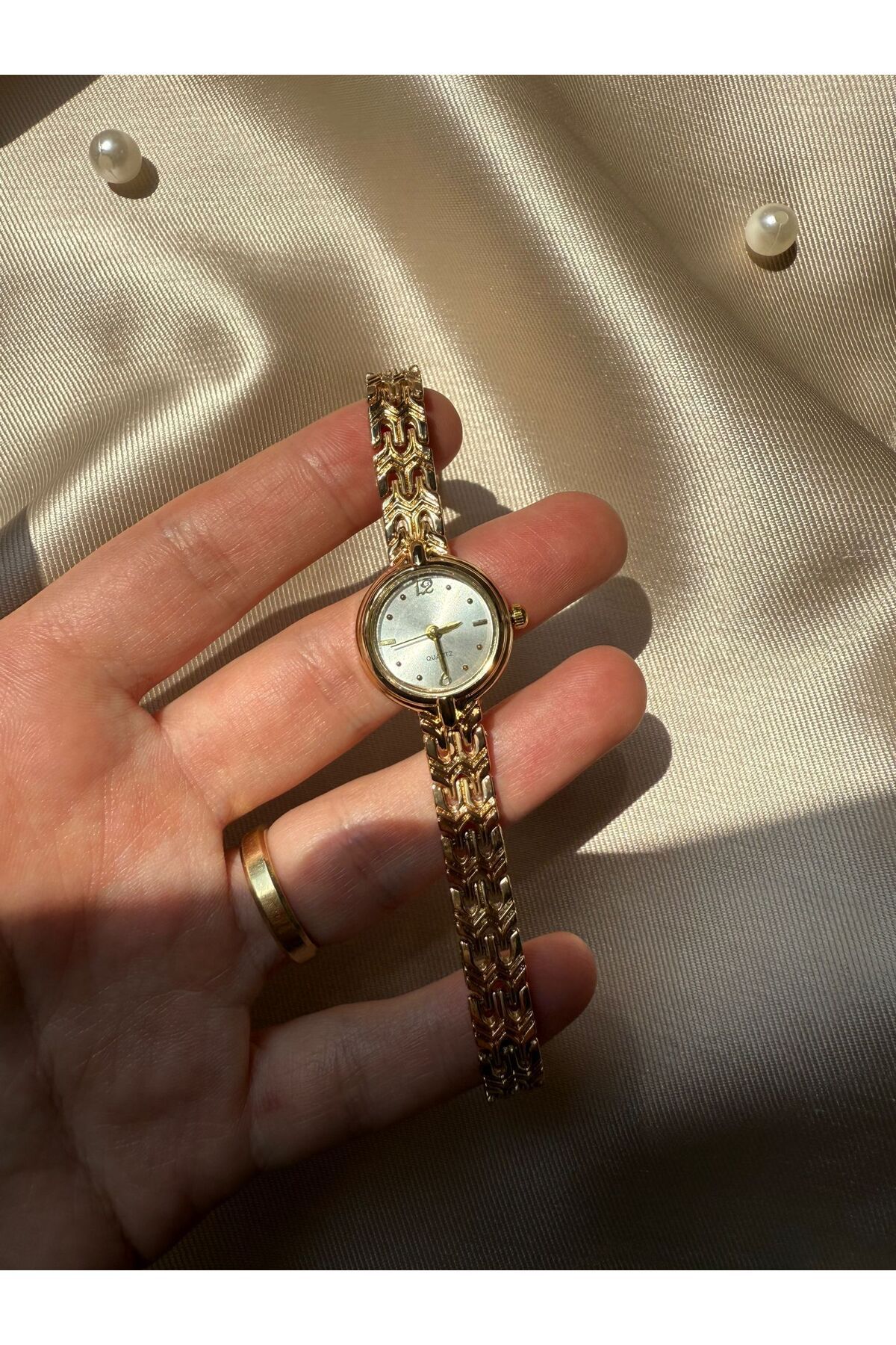 rubsey Retro Minimal Hasır Kordon Vintage Kadın Kol Saati Yuvarlak