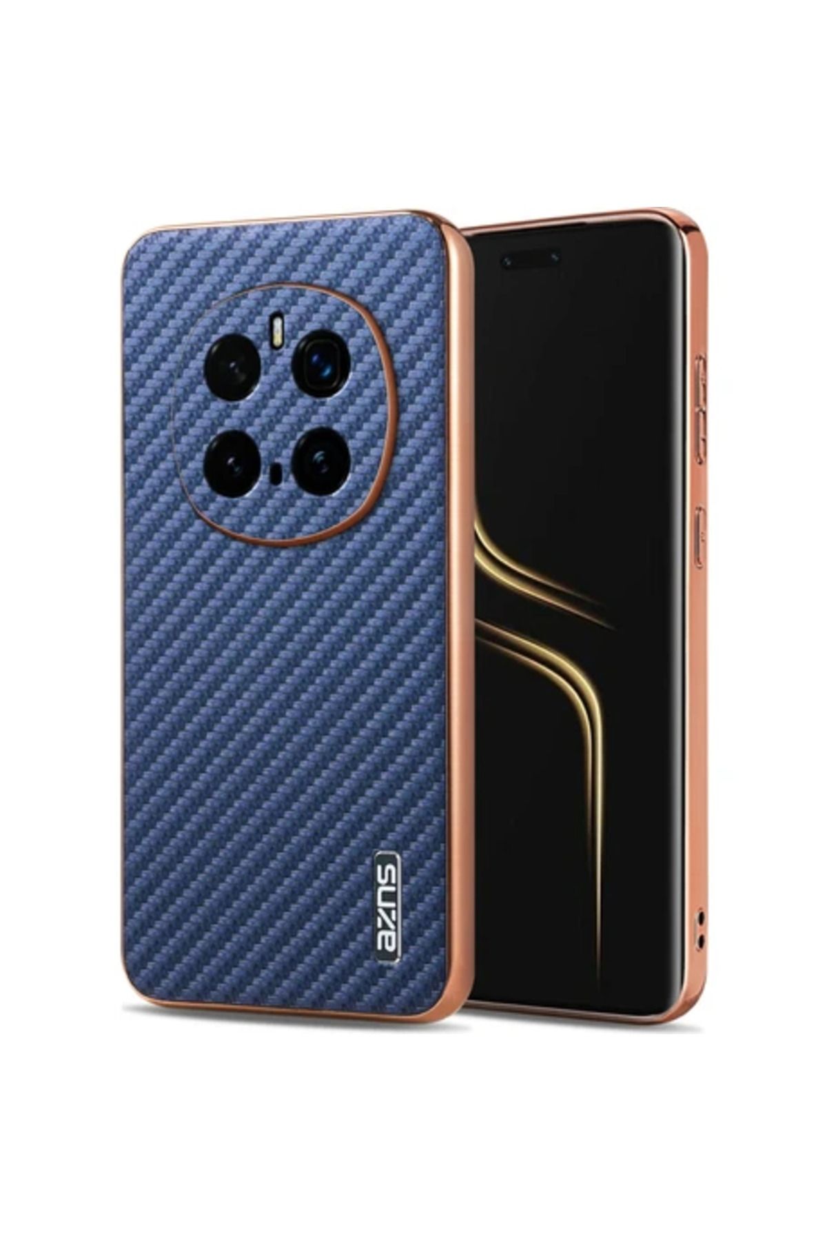 Obay Xshine Hnor Magic7 Pro 5g Galvanik Karbon Fiber Doku Pu + Tpu Telefon Kapağı