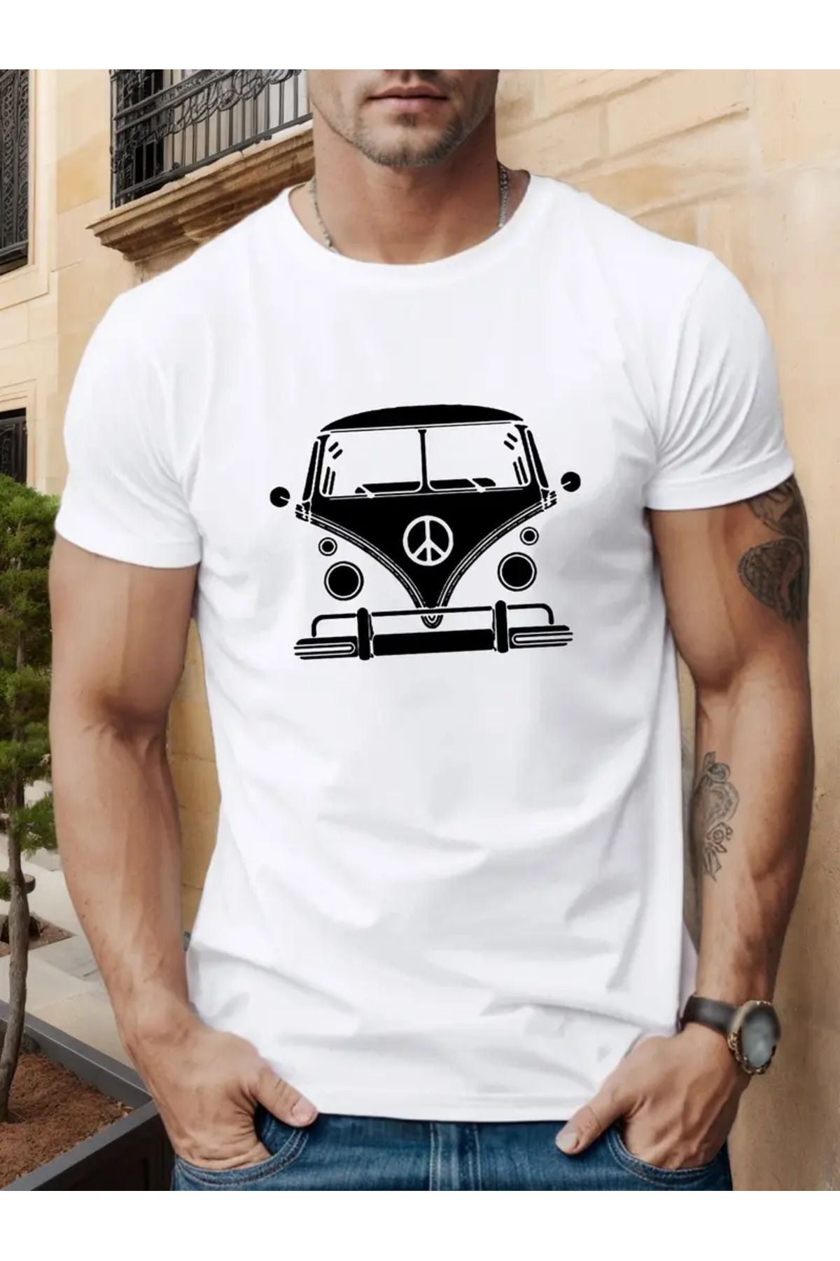 AEMİ Unisex Baskılı Oversize Bisiklet Yaka T-shirt