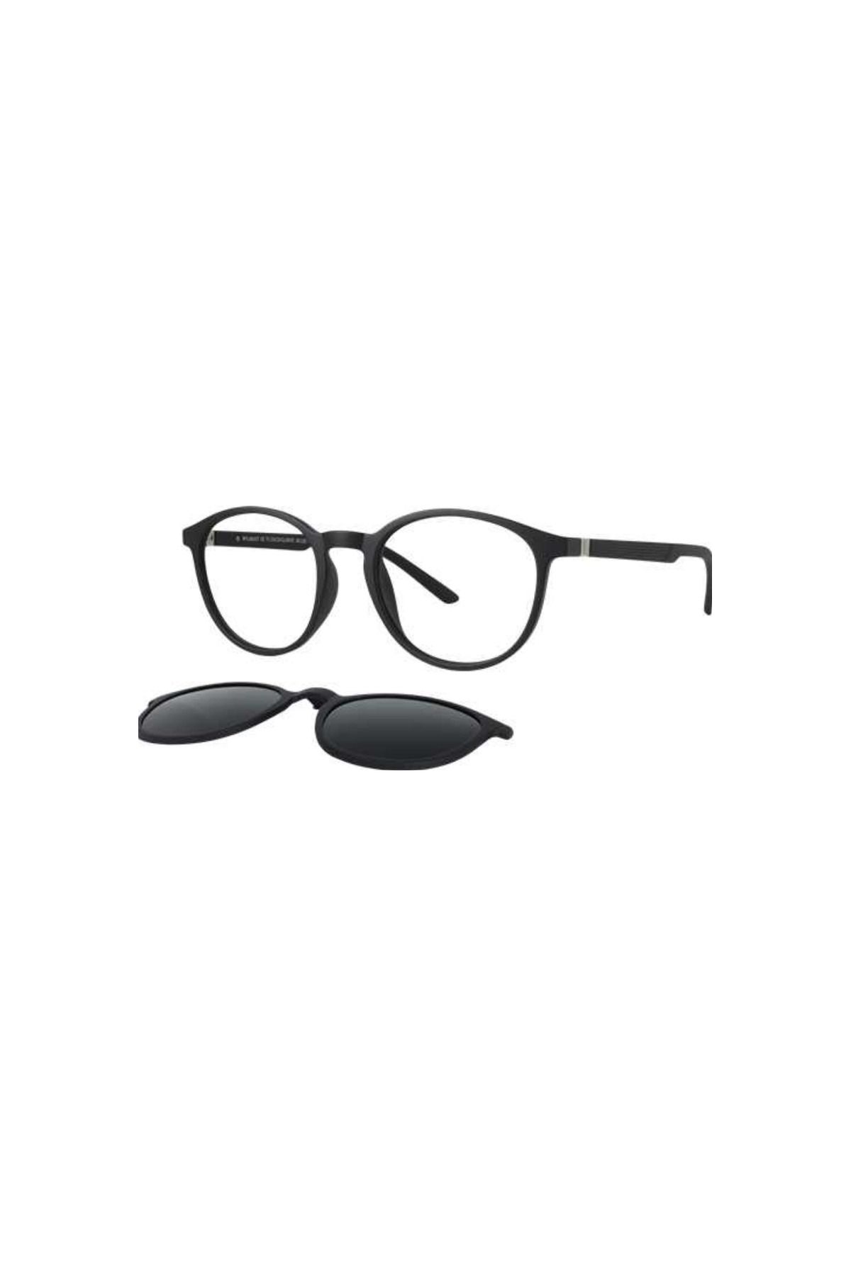 Target Tk309 C.0101m 48ekt Unisex Polarize Klipsli Mavi Işık Ekran Korumalı Gözlüğü(Mat Siyah)