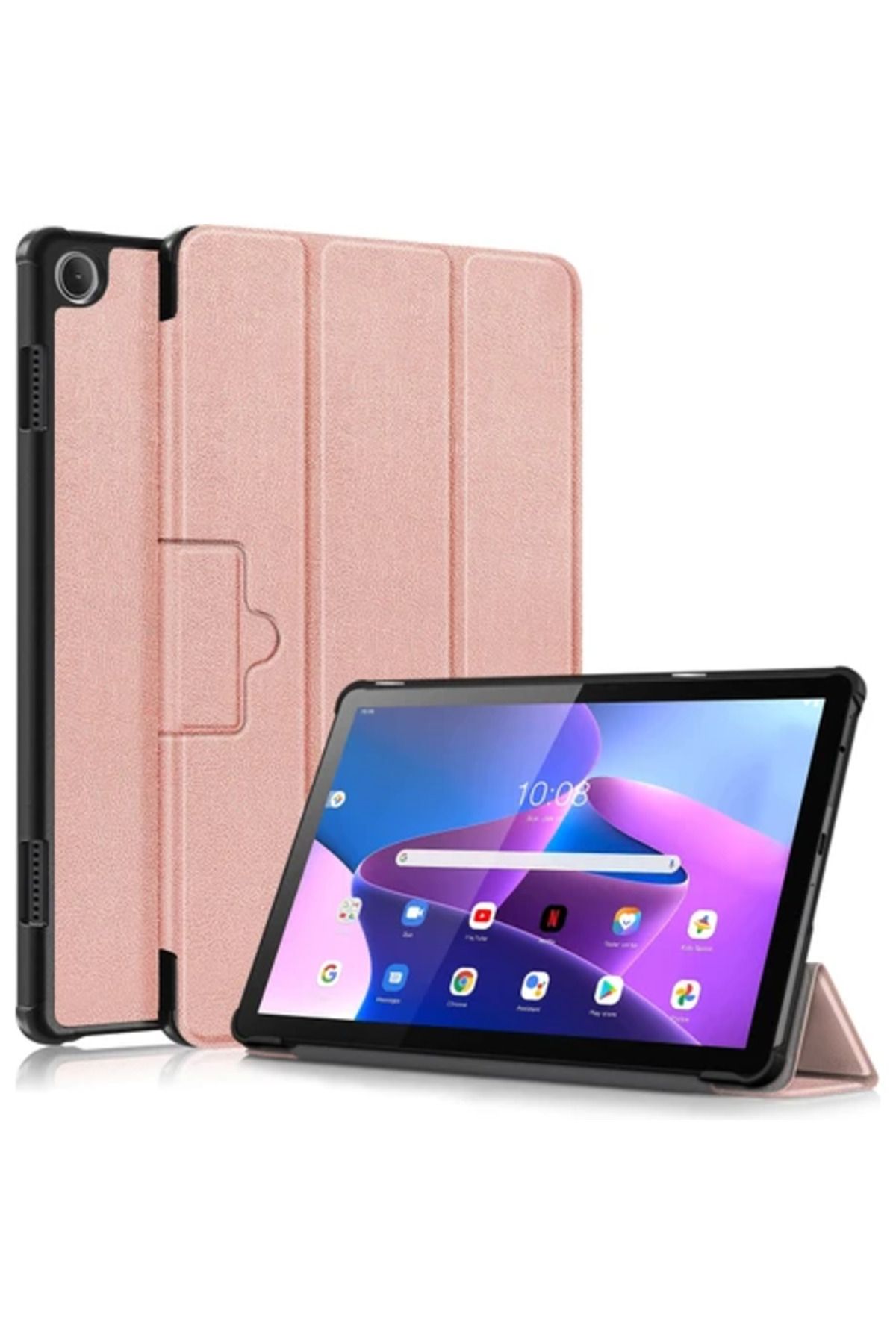 Obay Zsykd Tab M10 10.1 3rd Gen Için Deri Tablet Kılıfı - Altın