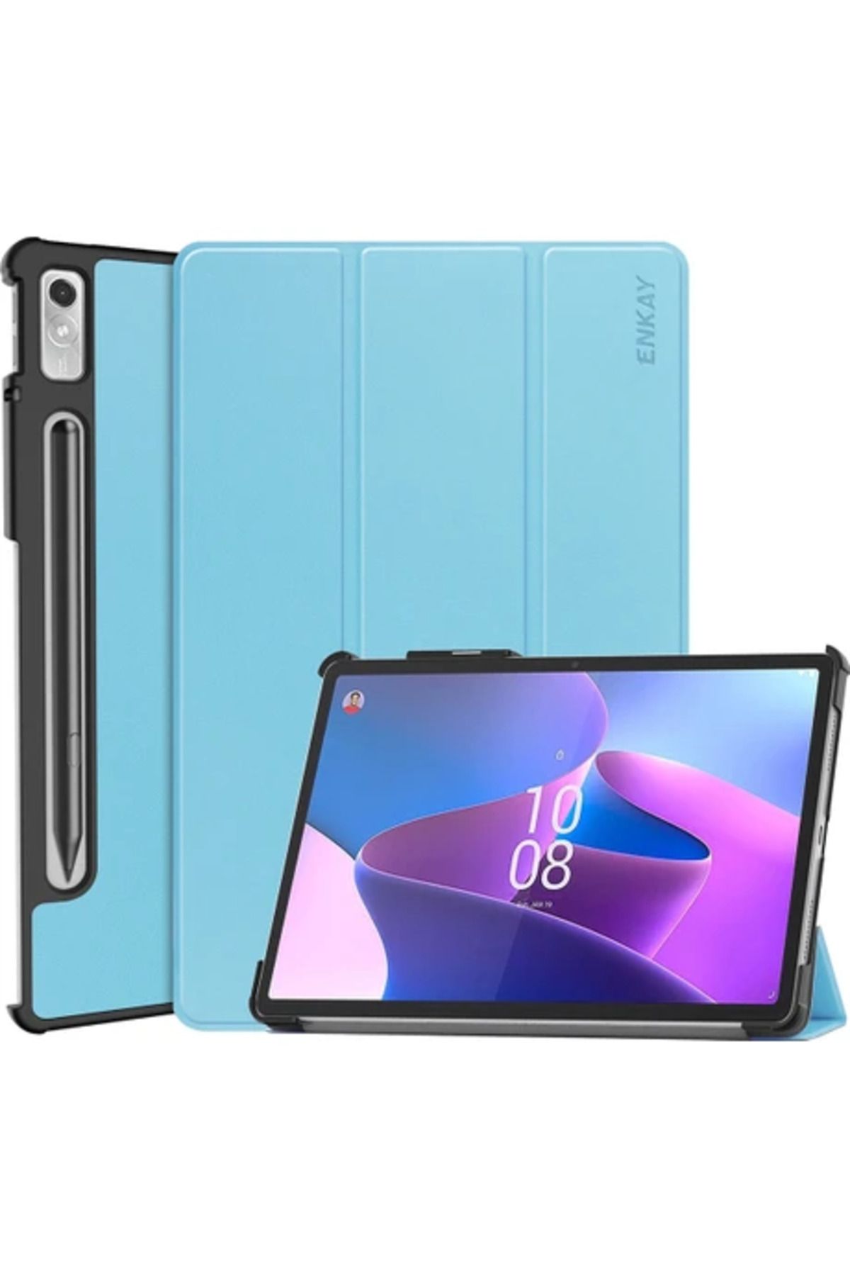 Obay Enkay Tab P11 Pro Gen 2 Tab P11 Pro Gen2 11.2 Inch 2022 Için Deri Tablet Kılıfı - Açık Mavi