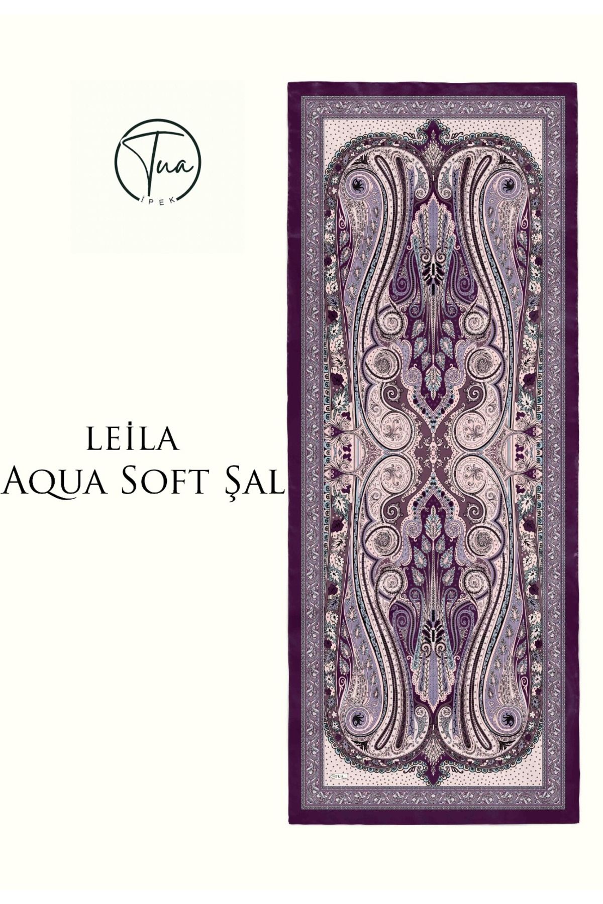 TUA İPEK LEİLA AQUA SOFT COTON ŞAL - ETNİK Desenli