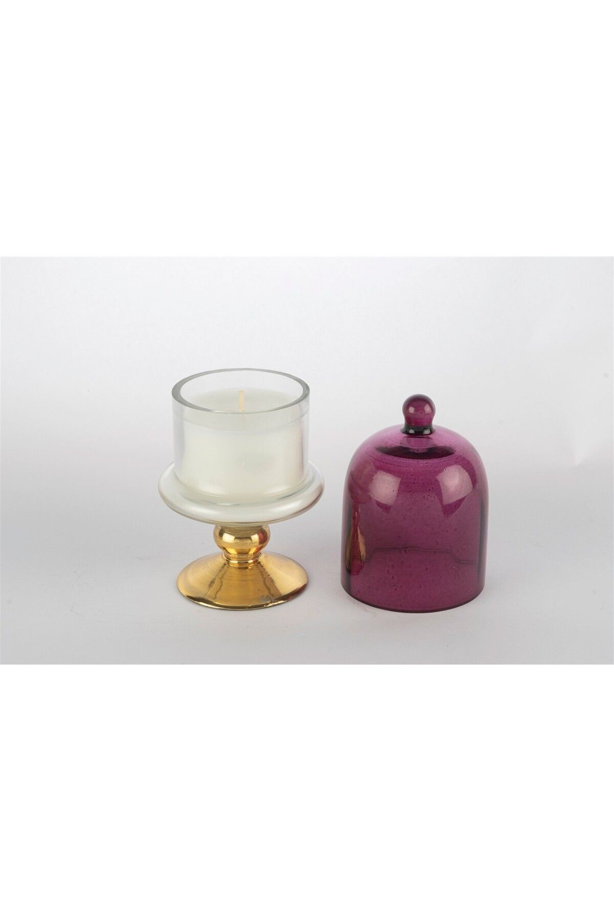 Mikasa Moor MİKASA MOOR Gold Bordo Kapaklı Cam Mum White Fig and Amber 8x16cm
