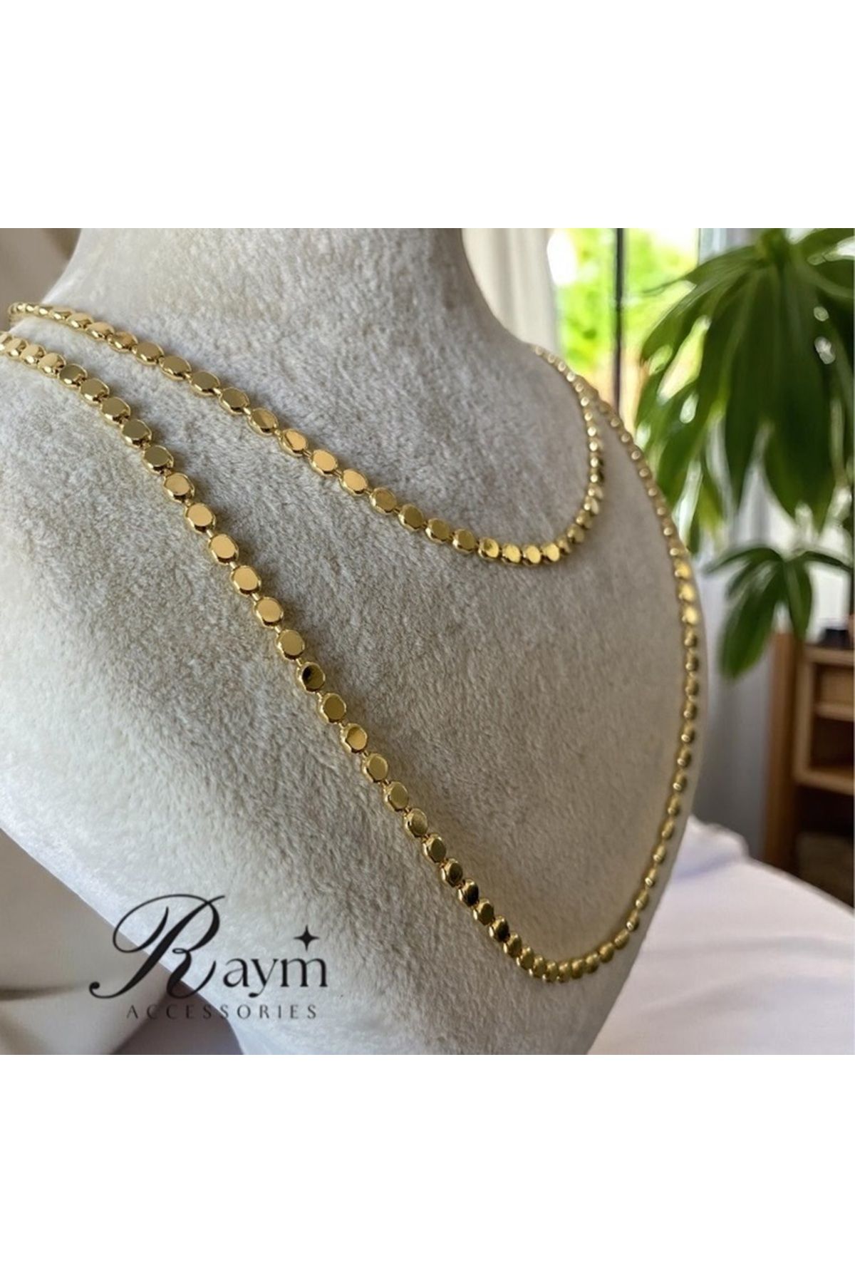 MODA ALTIN KAPLAMA PULLU ZİNCİR