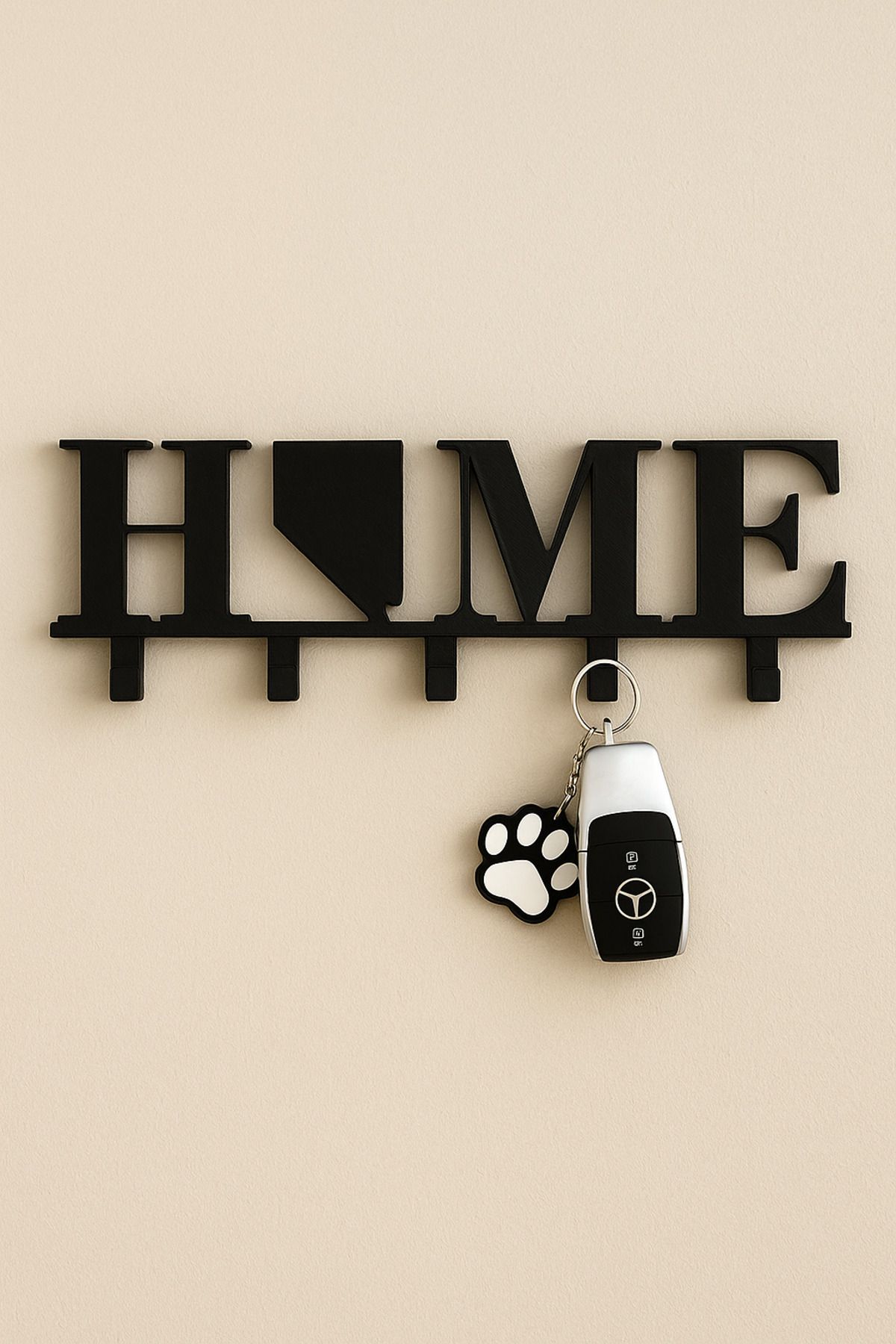 NexForm3D 3D Tasarım Dekoratif “HOME” Anahtarlık Askısı - Nevada Temalı Ev Şeklinde Modern Anahtarlık Askısı