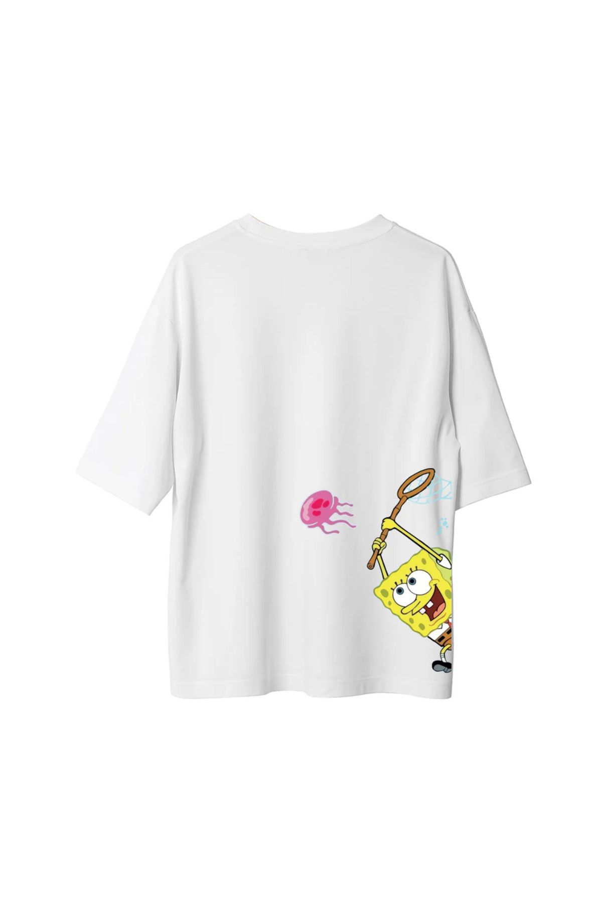 Koklonmoda Büyük Beden Unisex Süngerbob Baskılı Oversize T-Shirt