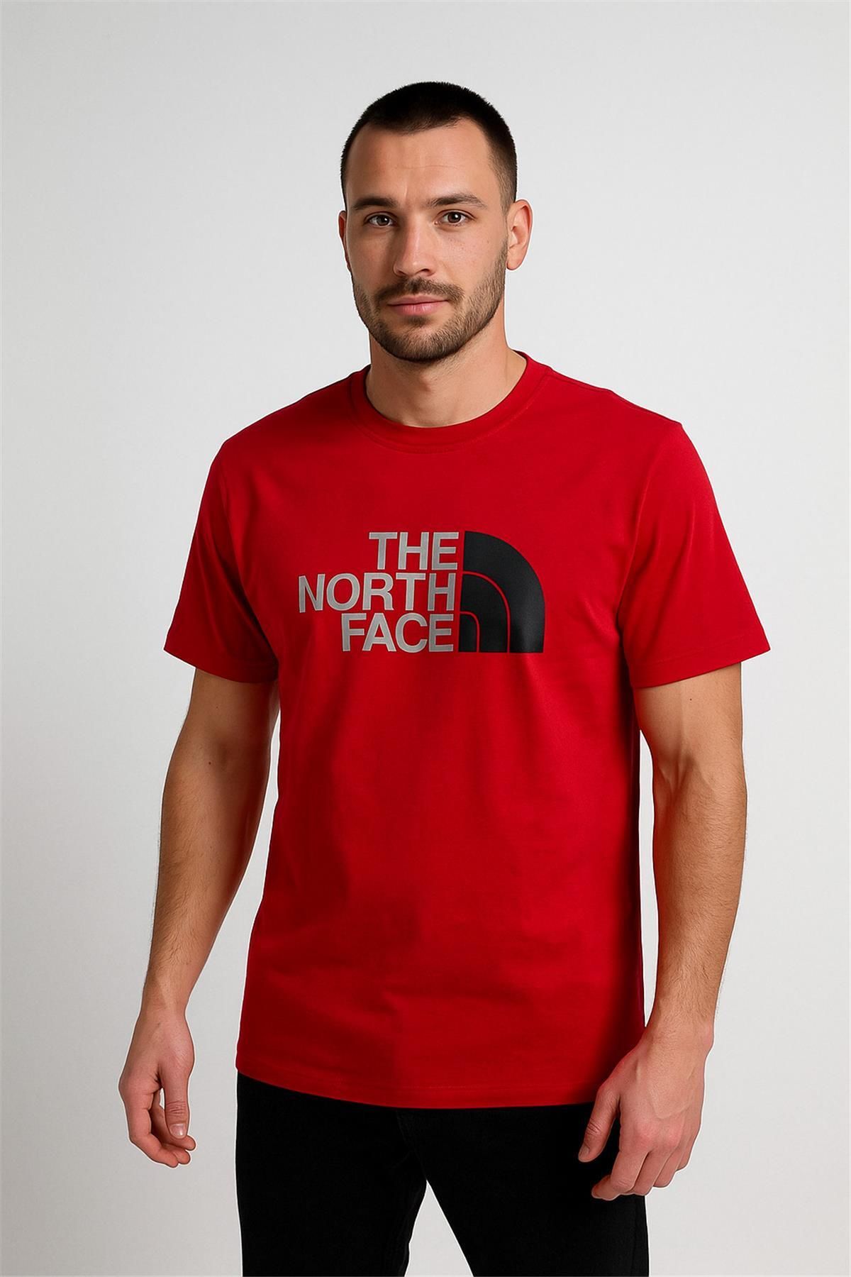 Trend07 TREND KAPINDA THENORTHFACE BİSİKLET YAKA TSHİRT KIRMIZI