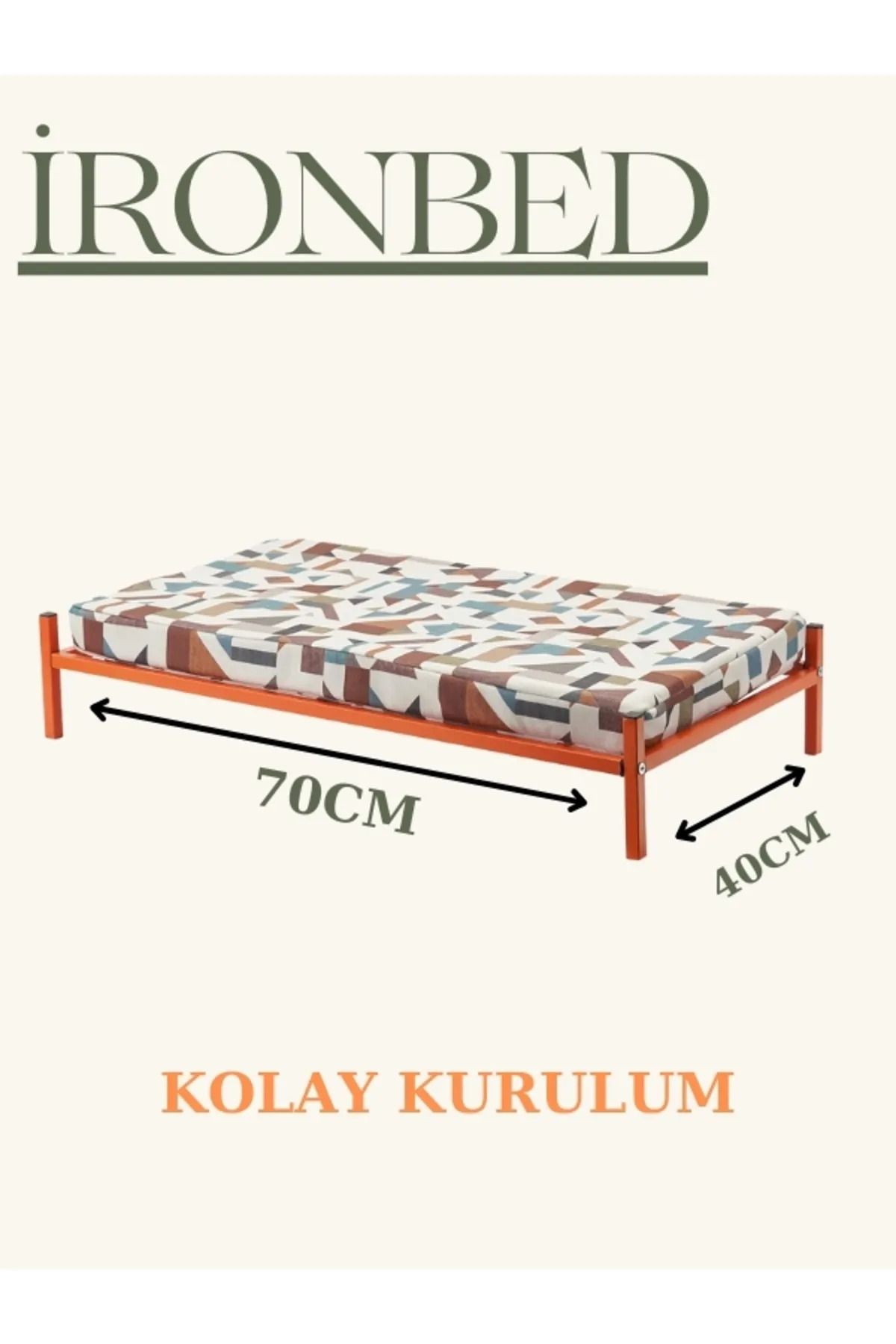 Pige İronbed Köpek Yatağı 40 X 70 Cm Turuncu