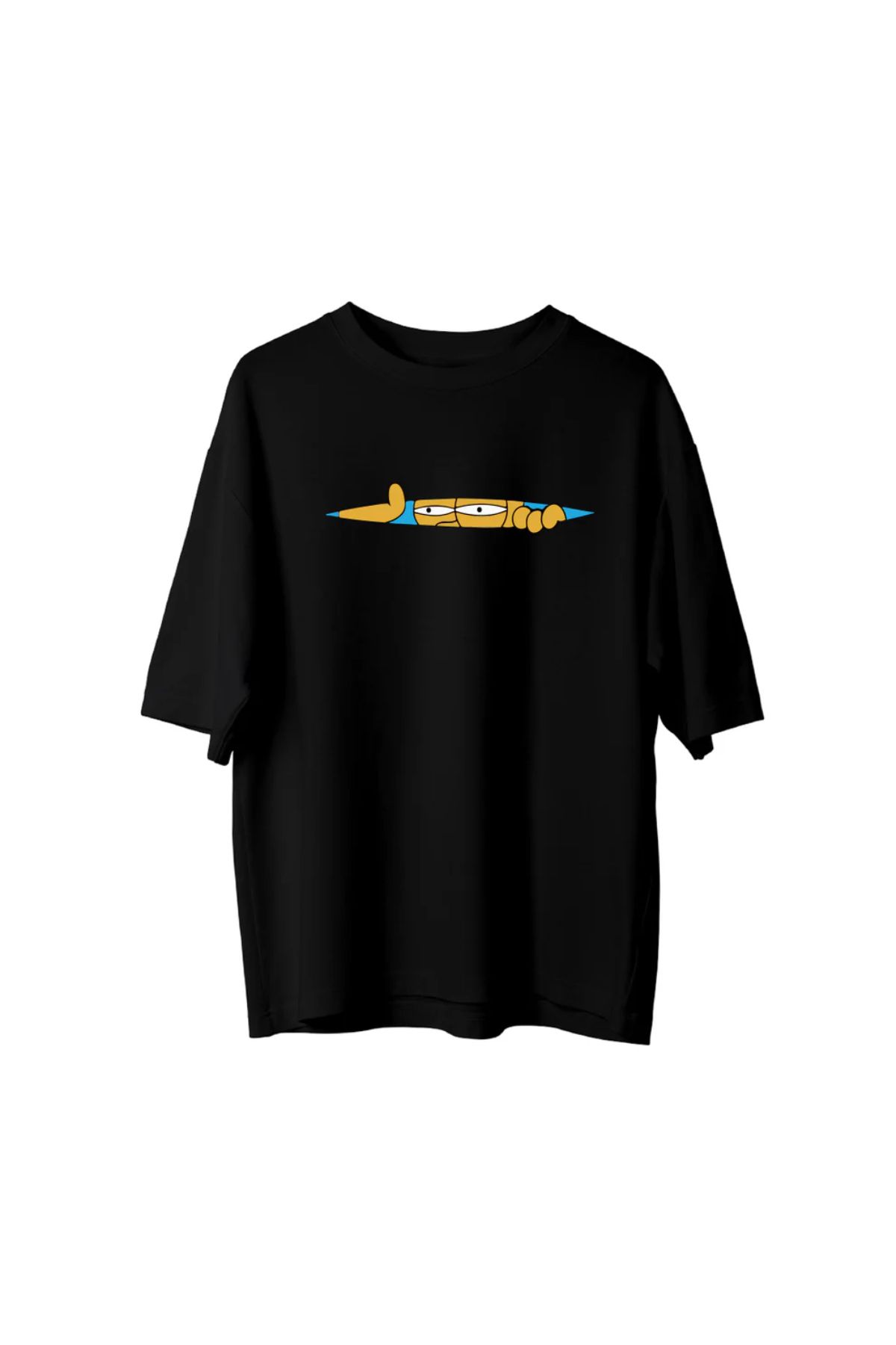 Koklonmoda Büyük Beden Unisex Simpson Baskılı Oversize T-Shirt