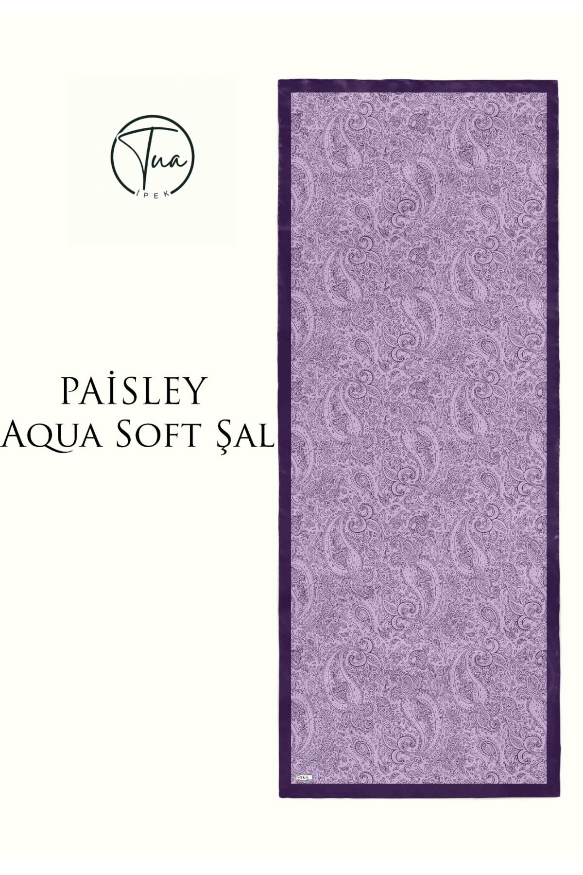 TUA İPEK PAİSLEY AQUA SOFT COTON ŞAL - ETNİK Desenli