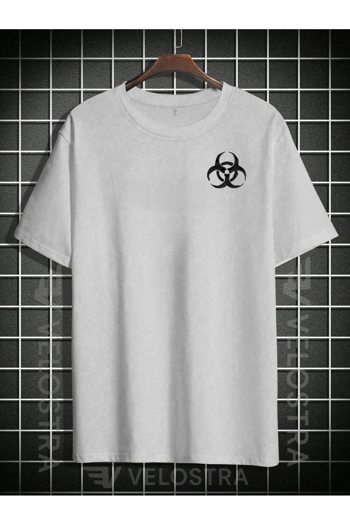Velostra Unisex Biyolojik Tehlike Baskılı Oversize T-shirt