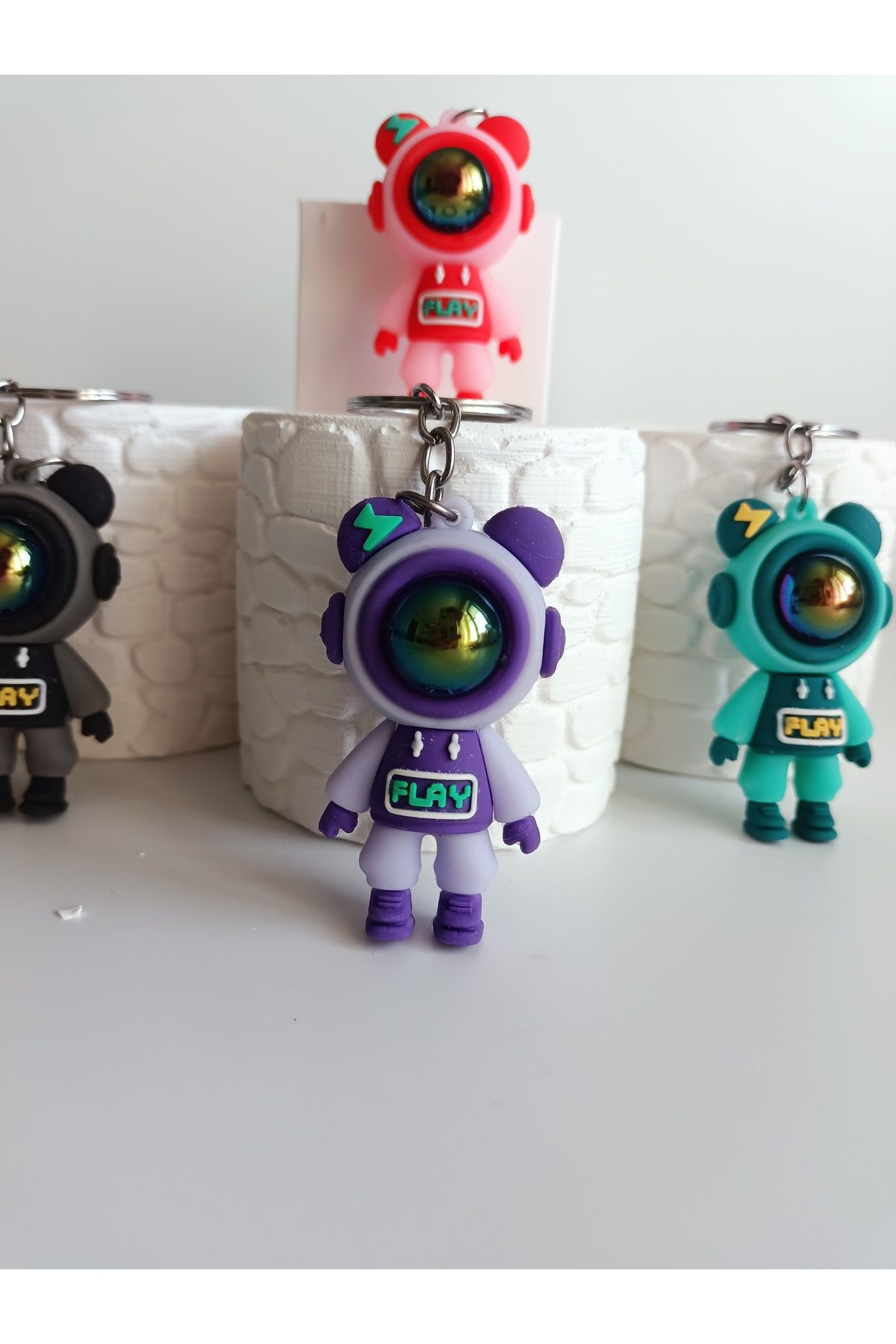 MİLE CONCEPT 3D Lüks Büyük Boy Astronot Silikon Anahtarlık/Çanta Aksesuarı/Otomobil Aksesuarı