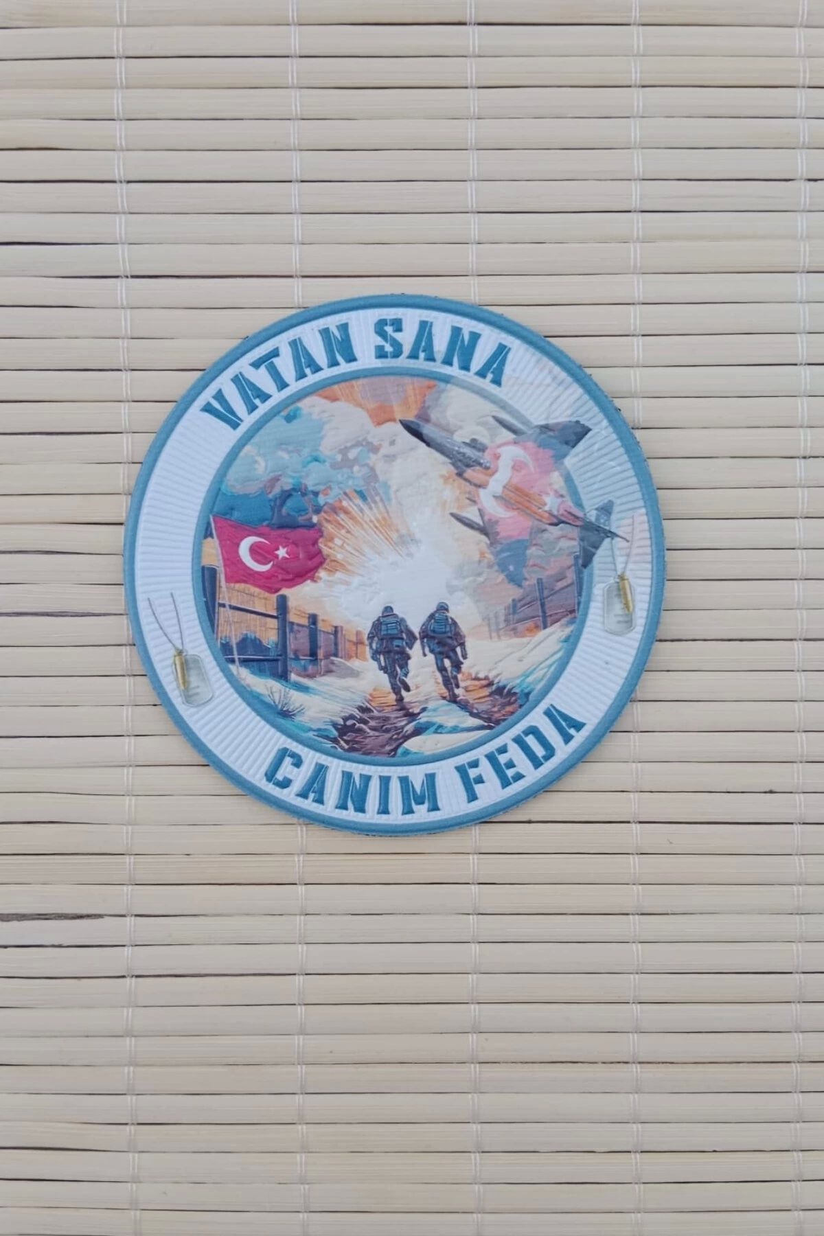 İZMİR ASKERİ MALZEME Vatan Sana Canim Feda 3D Termoplastik Silikon Kabartma Arma Pec Patch