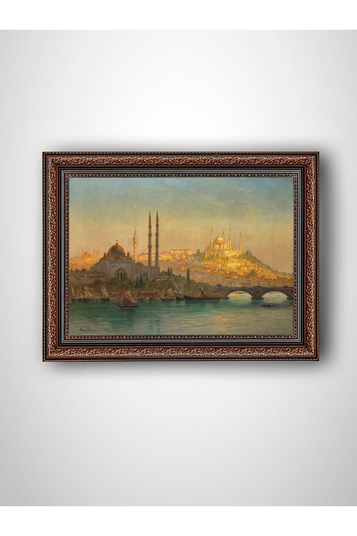 WoodyArts Eski İstanbul - Kahverengi Vintage Çerçeve