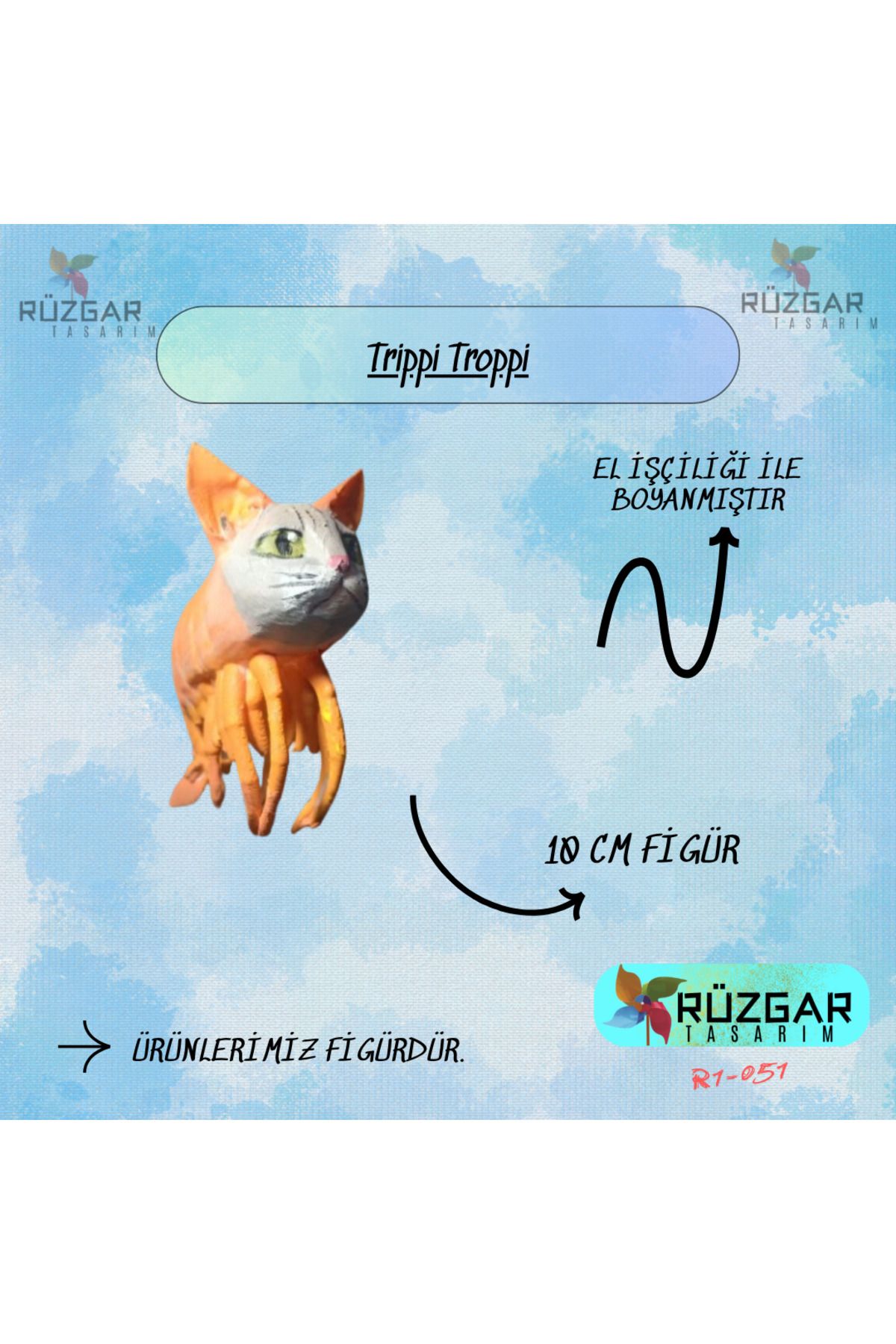 Rüzgar Tasarım Trippi Troppi Tung Tung Sahur Karakteri 10 Cm Figür