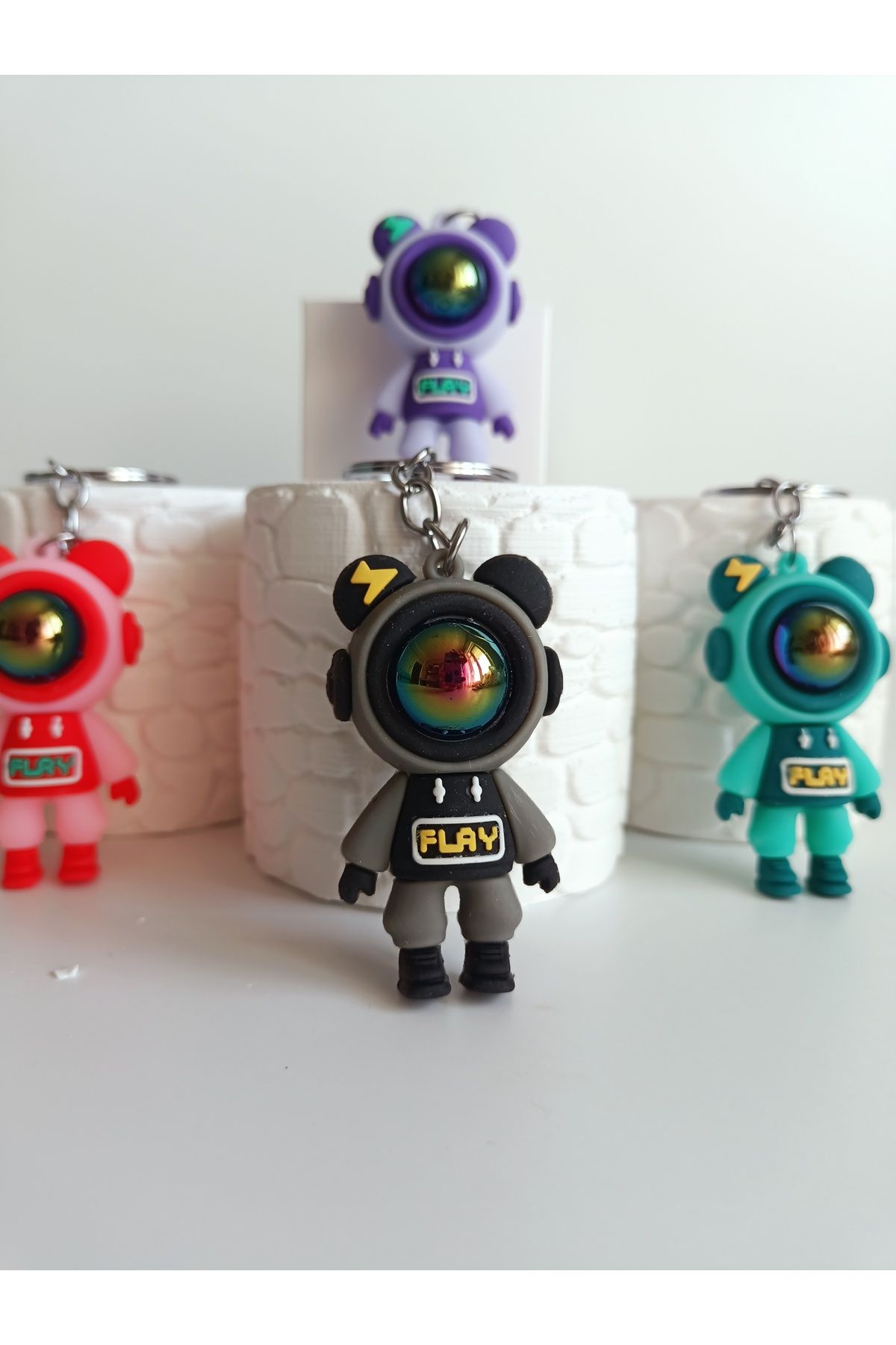 MİLE CONCEPT 3D Lüks Büyük Boy Astronot Silikon Anahtarlık/Çanta Aksesuarı/Otomobil Aksesuarı