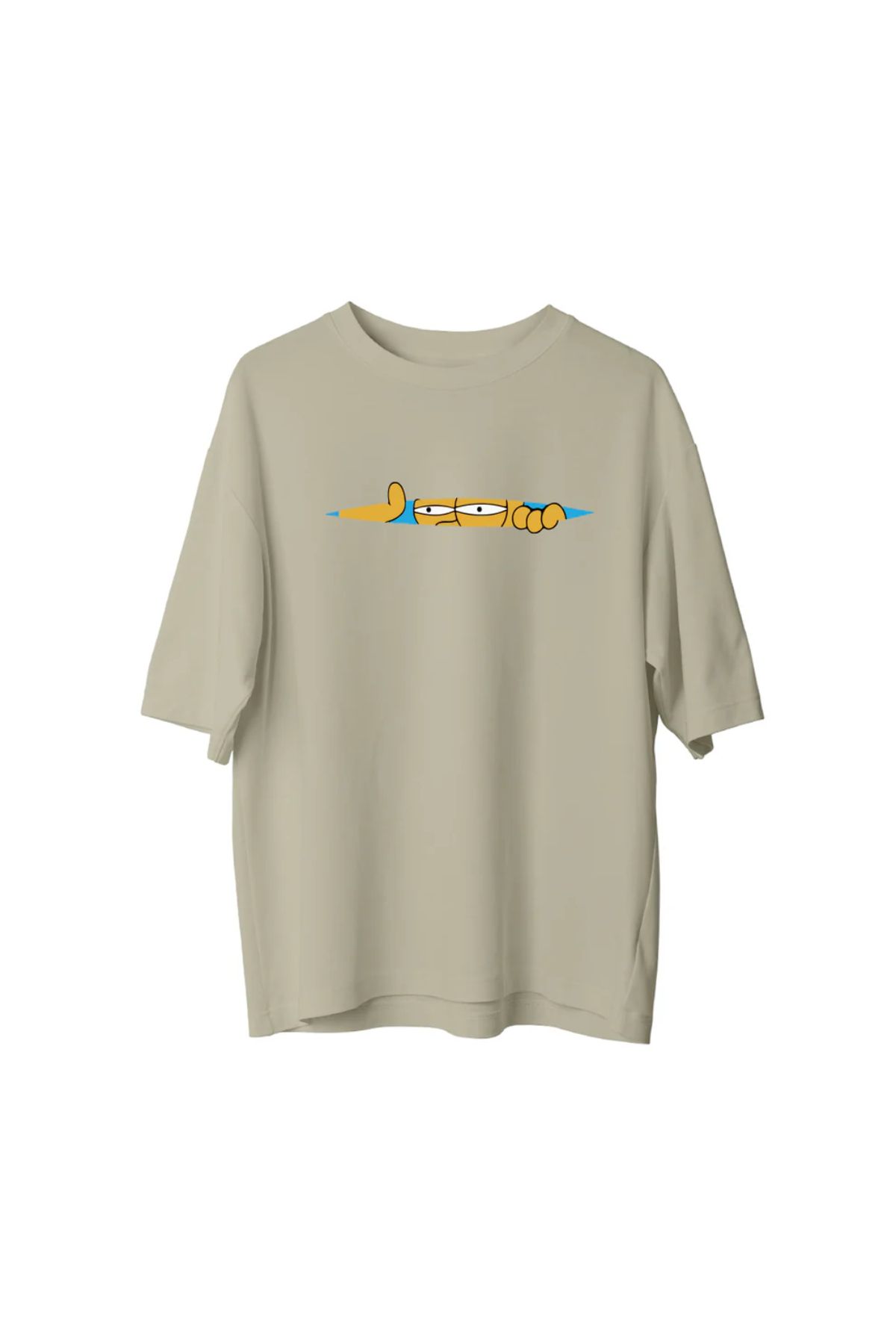Koklonmoda Büyük Beden Unisex Simpson Baskılı Oversize T-Shirt