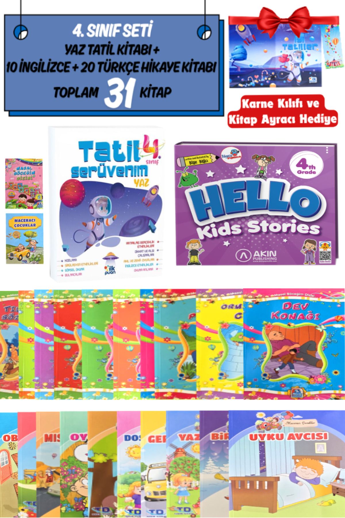 Altınpost Yayınları 4. Sınıf Seti (Tam 31 Kitap): Yaz Tatil Kitabı+10 İngilizce Hikaye Kitabı+20 Türkçe Hikaye Kitabı