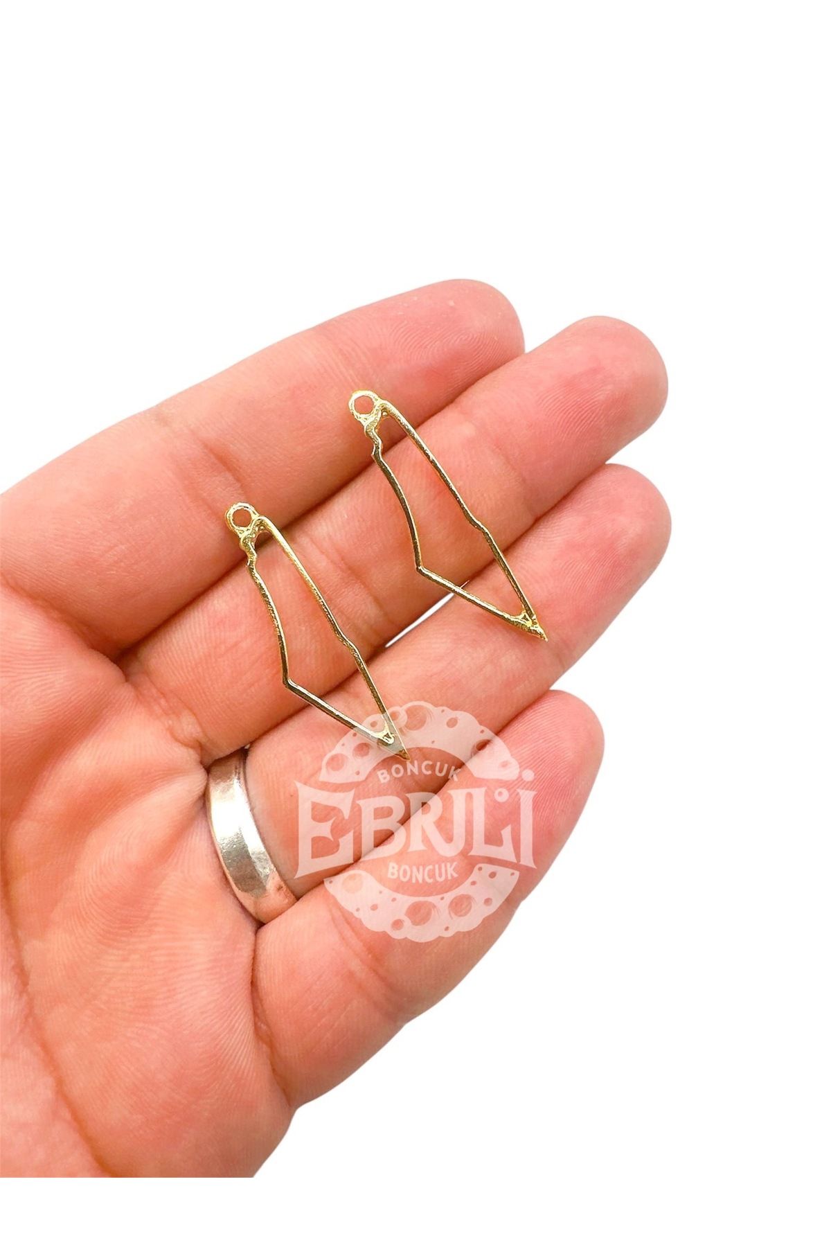 E.B EBRULİ BONCUK Filistin Haritası Lag Metal Kolye Ucu Altın/Gümüş Rengi (5 Adet)