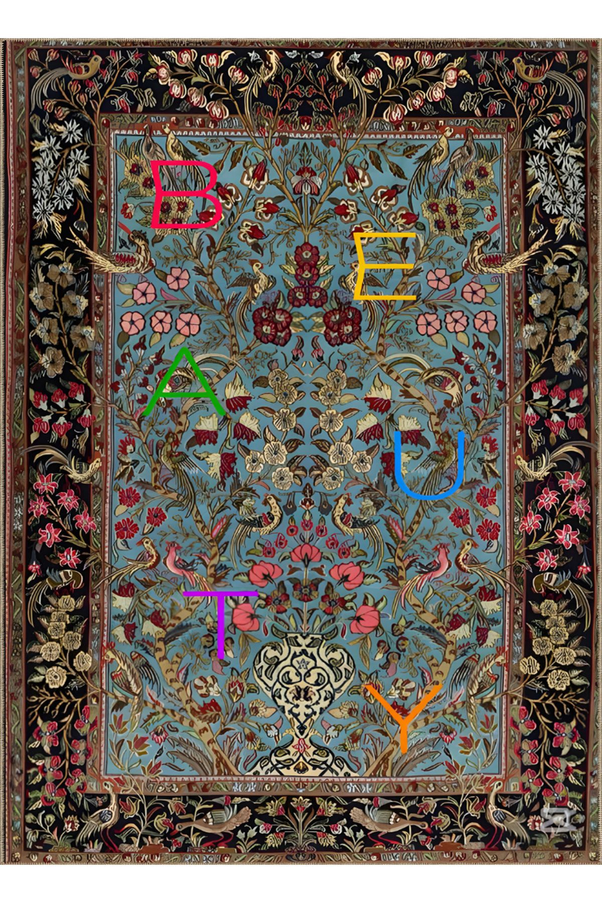 Rugs Modern Halı Kemal Koleksiyonu Renkli Etnik Çiçekli Motif Beauty Yazılı Desen Dokuma Taban Dekoratif Halı kemal66