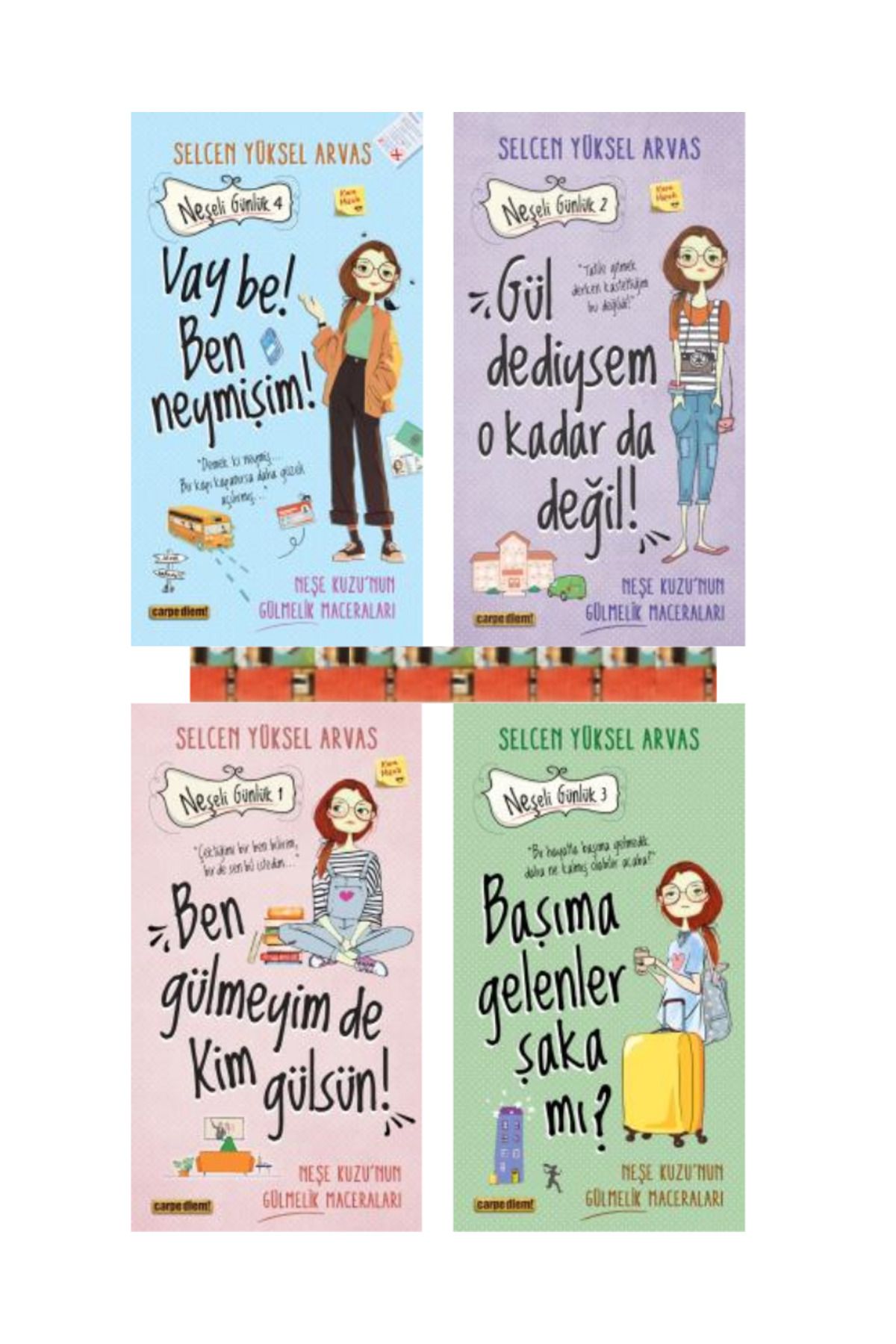 Carpe Diem Kitapları Neşeli Günlük SERİSİ-Ben Gülmeyim de Kim Gülsün!,Vay be Ben neymişim, (4kitap) 4.SINIF