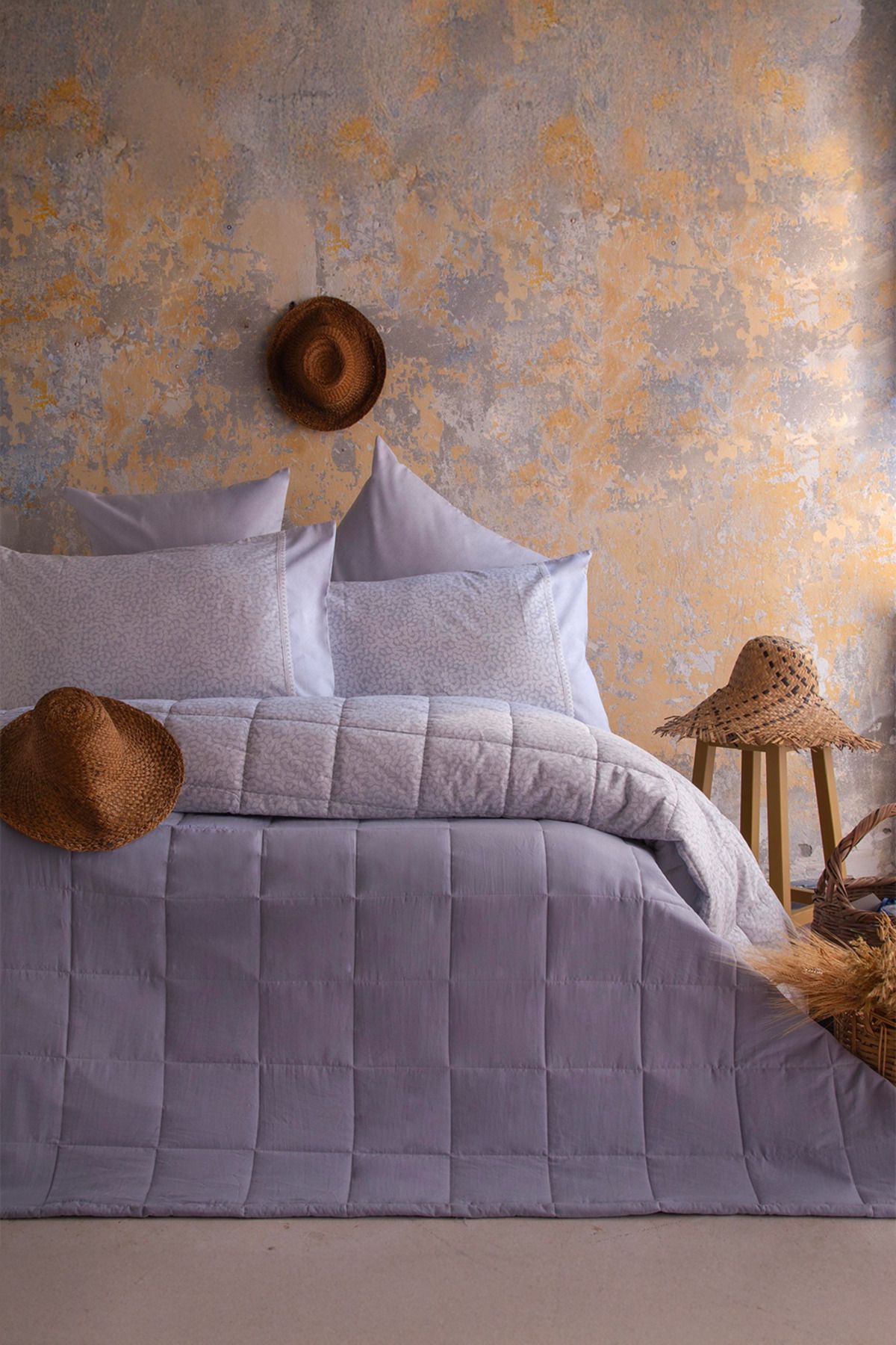Apricitas HOME İnes Gri Çift Kişilik Yatak Örtüsü Takımı
