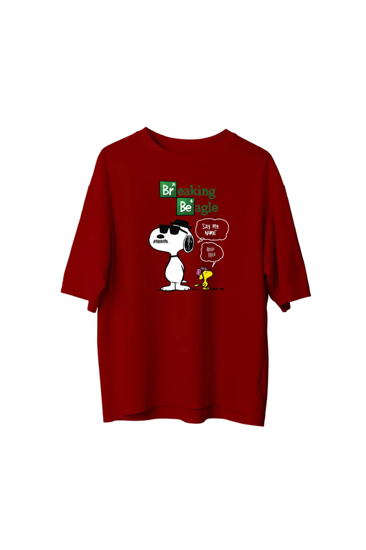 Koklonmoda Unisex Breaking Beagle Baskılı Oversize T-Shirt
