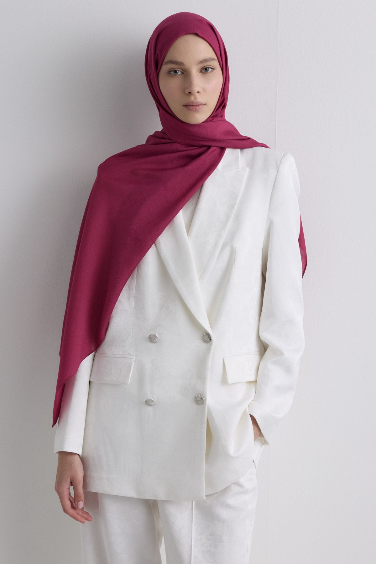 FENZA SCARF Paris İpeği Şal - Kiraz
