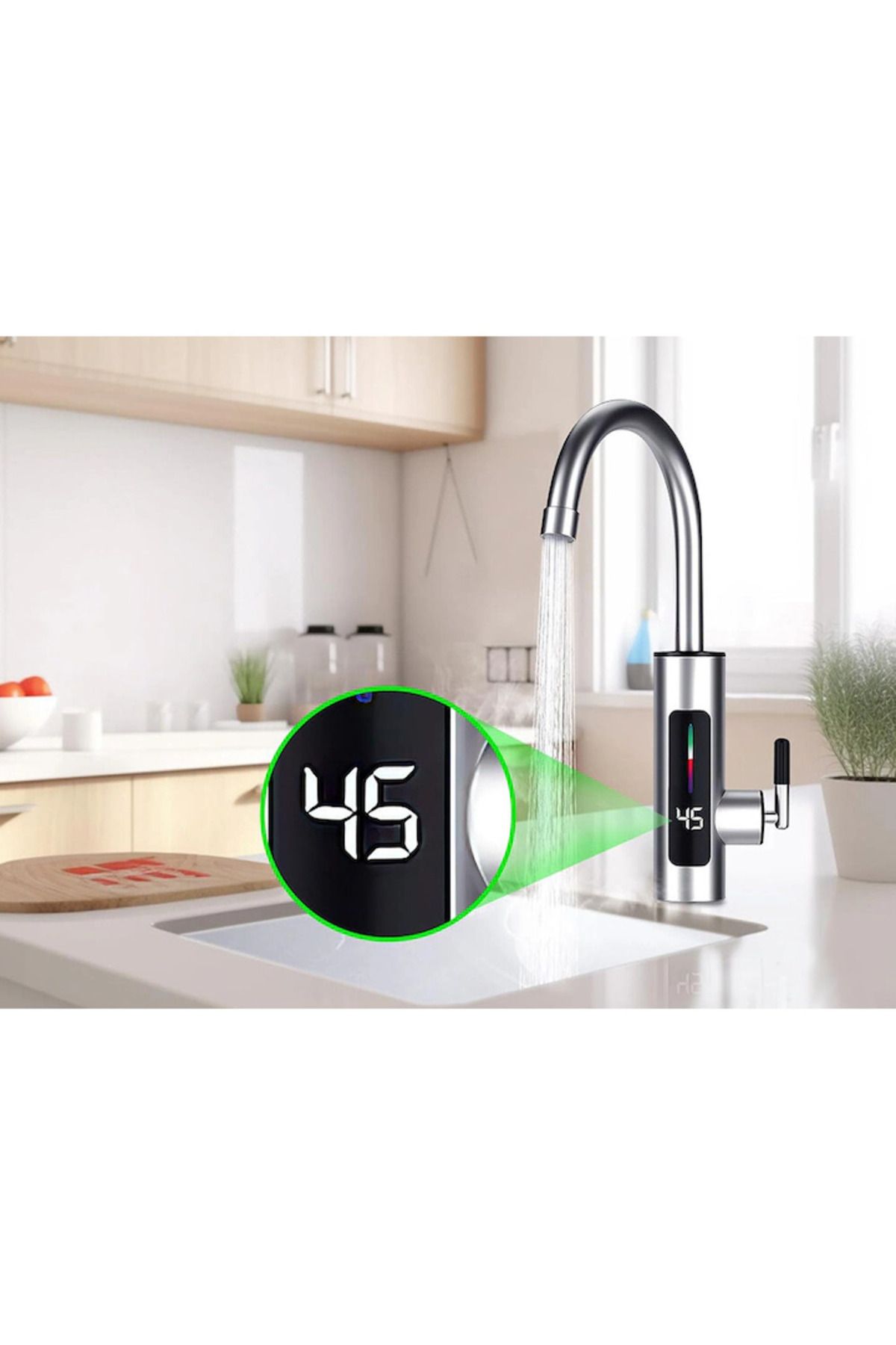 OEM-Instant Electric Faucet APF® 3000W, LCD Display, 360° Rotation + Self-Adhesive Support 7